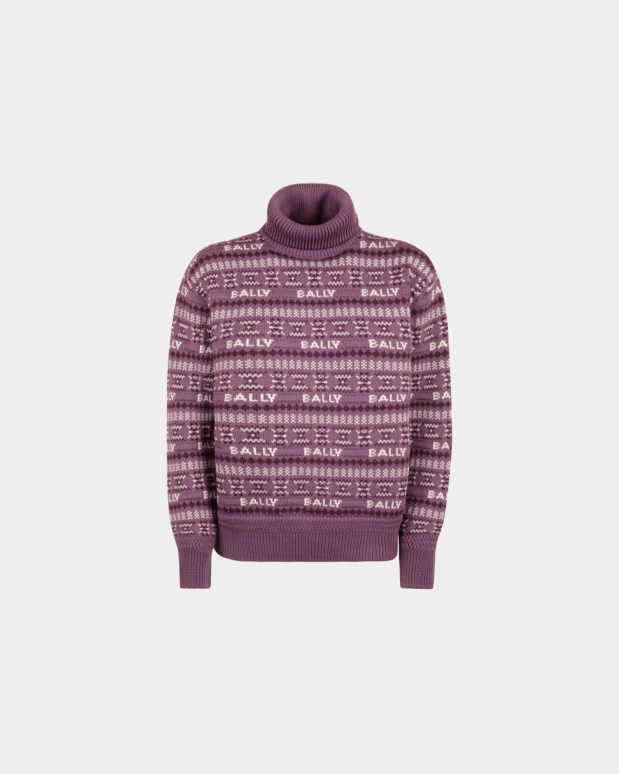 Pull À Col Roulé En Laine Violette - Femme - Bally - 01
