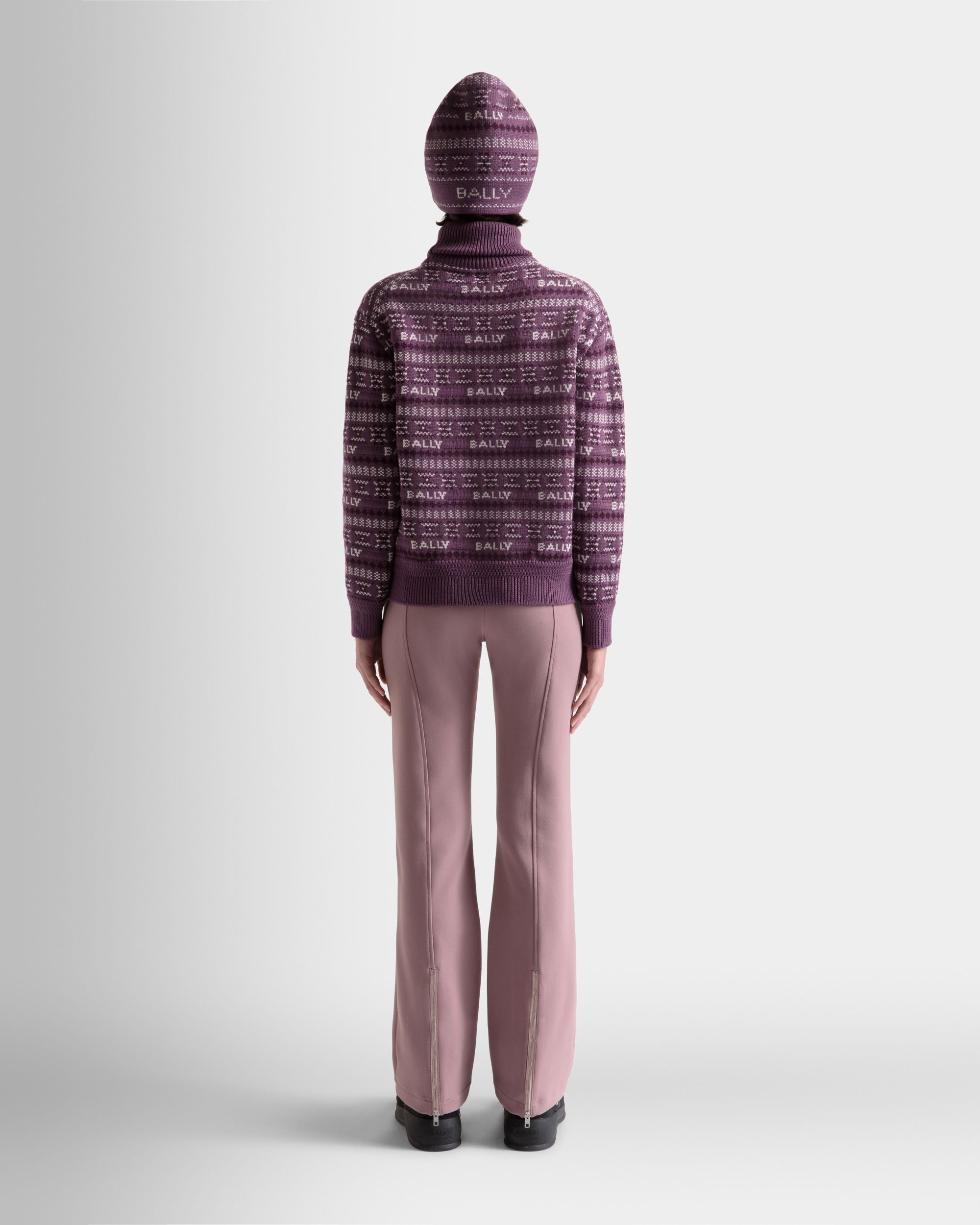 Pull À Col Roulé En Laine Violette - Femme - Bally - 06