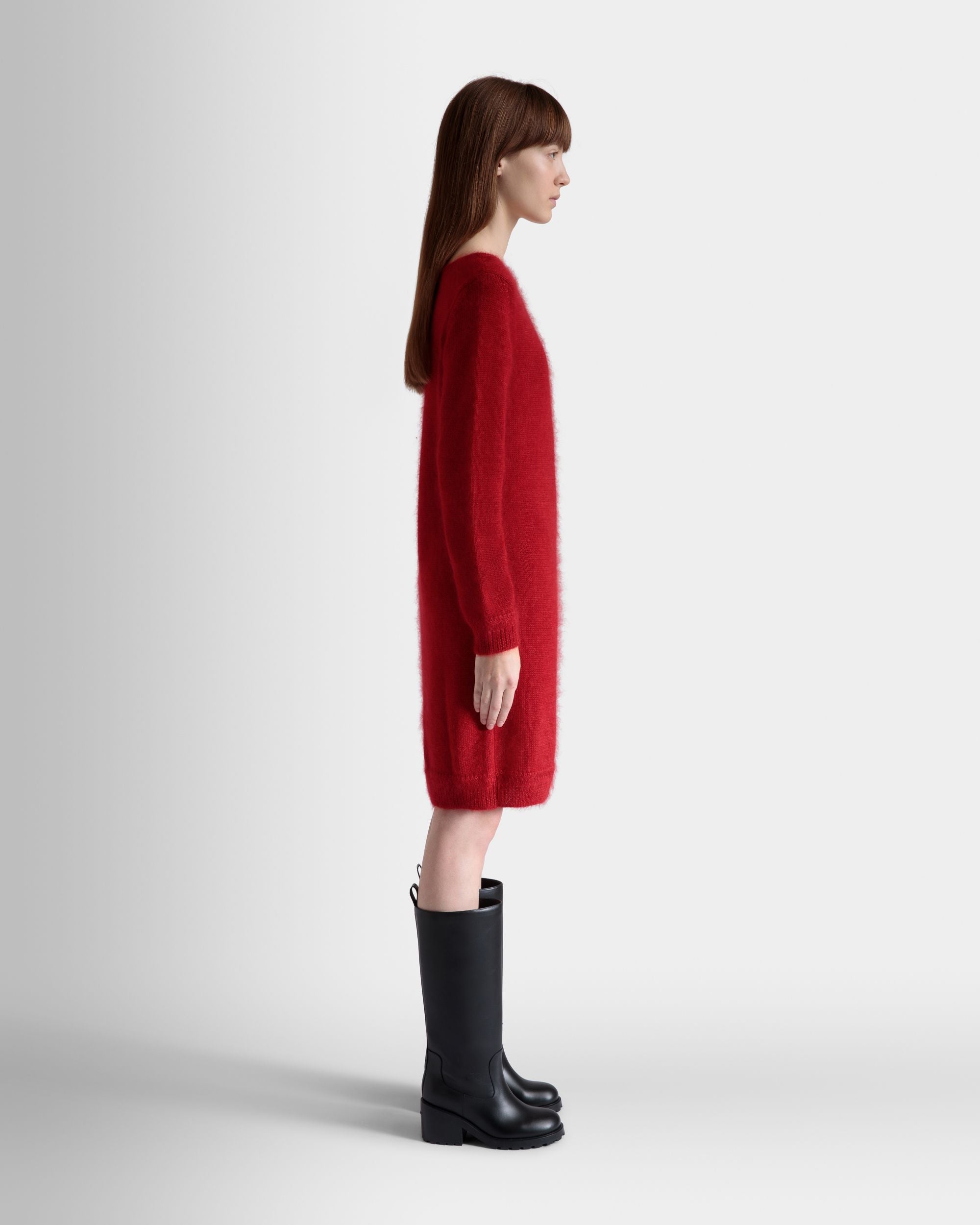 Kurzes Kleid In Candy Red Aus Mohair Und Seide - Damen - Bally - 06