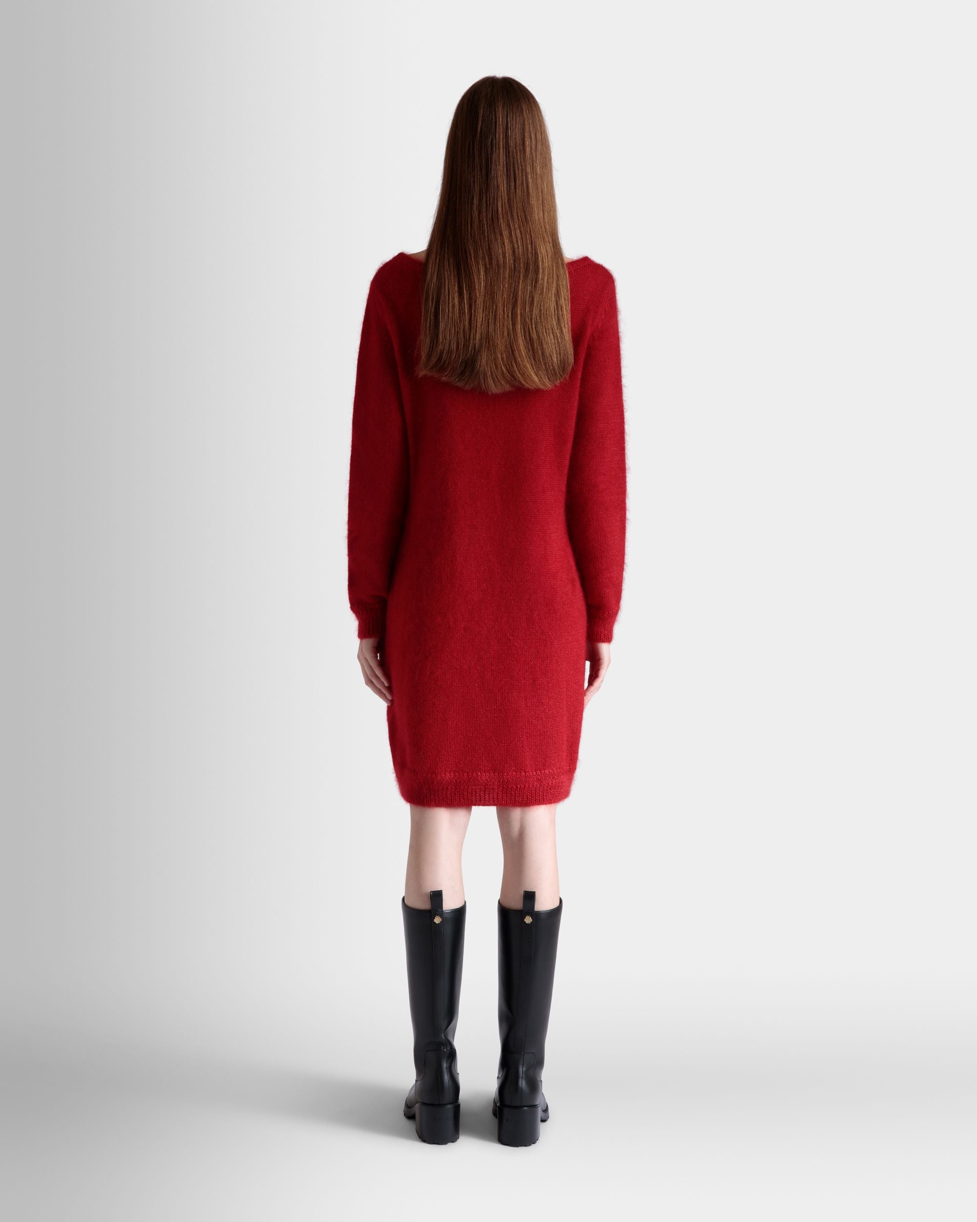 Kurzes Kleid In Candy Red Aus Mohair Und Seide - Damen - Bally - 07