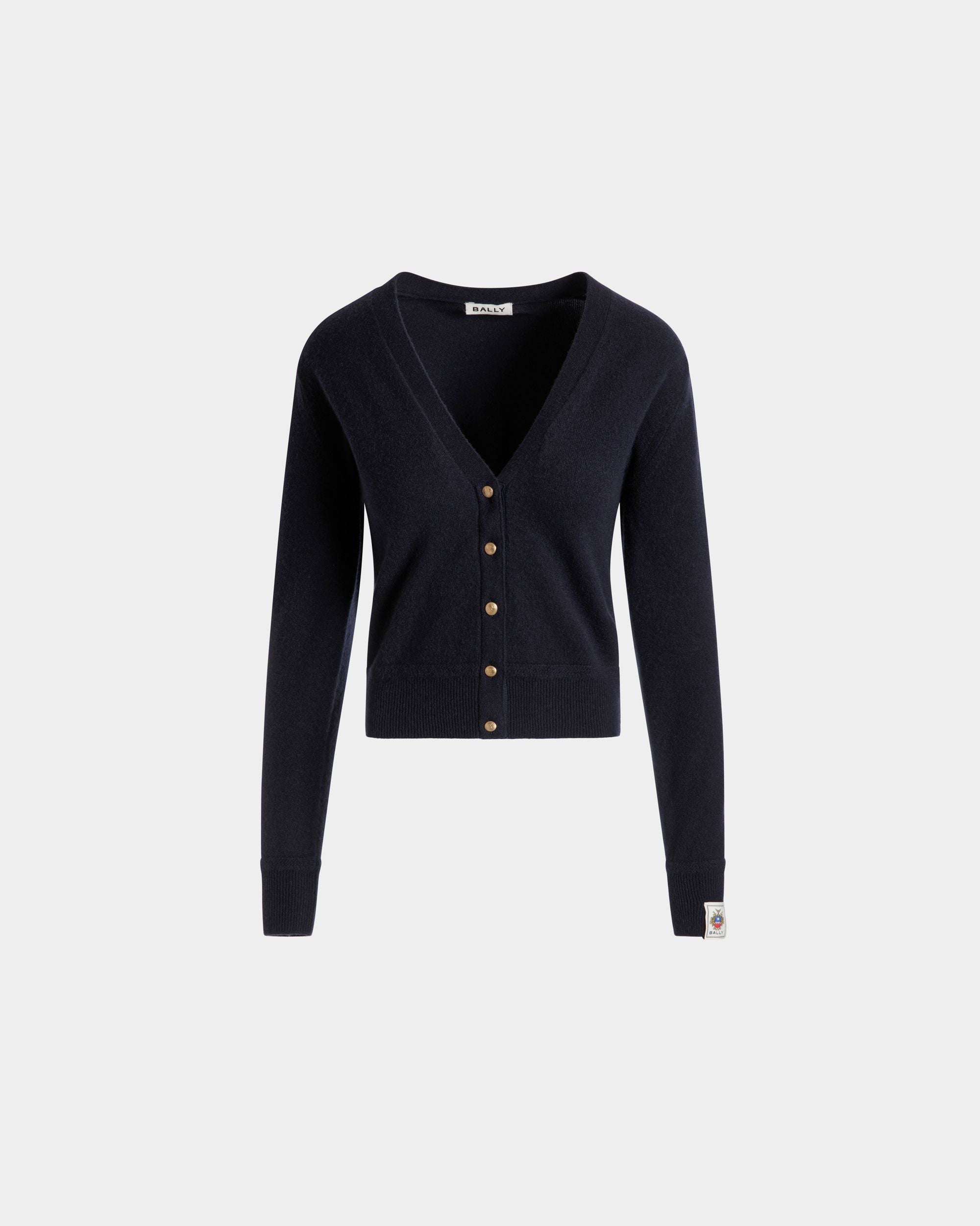 Cardigan In Cachemire Navy Blue - Donna - Bally - 01