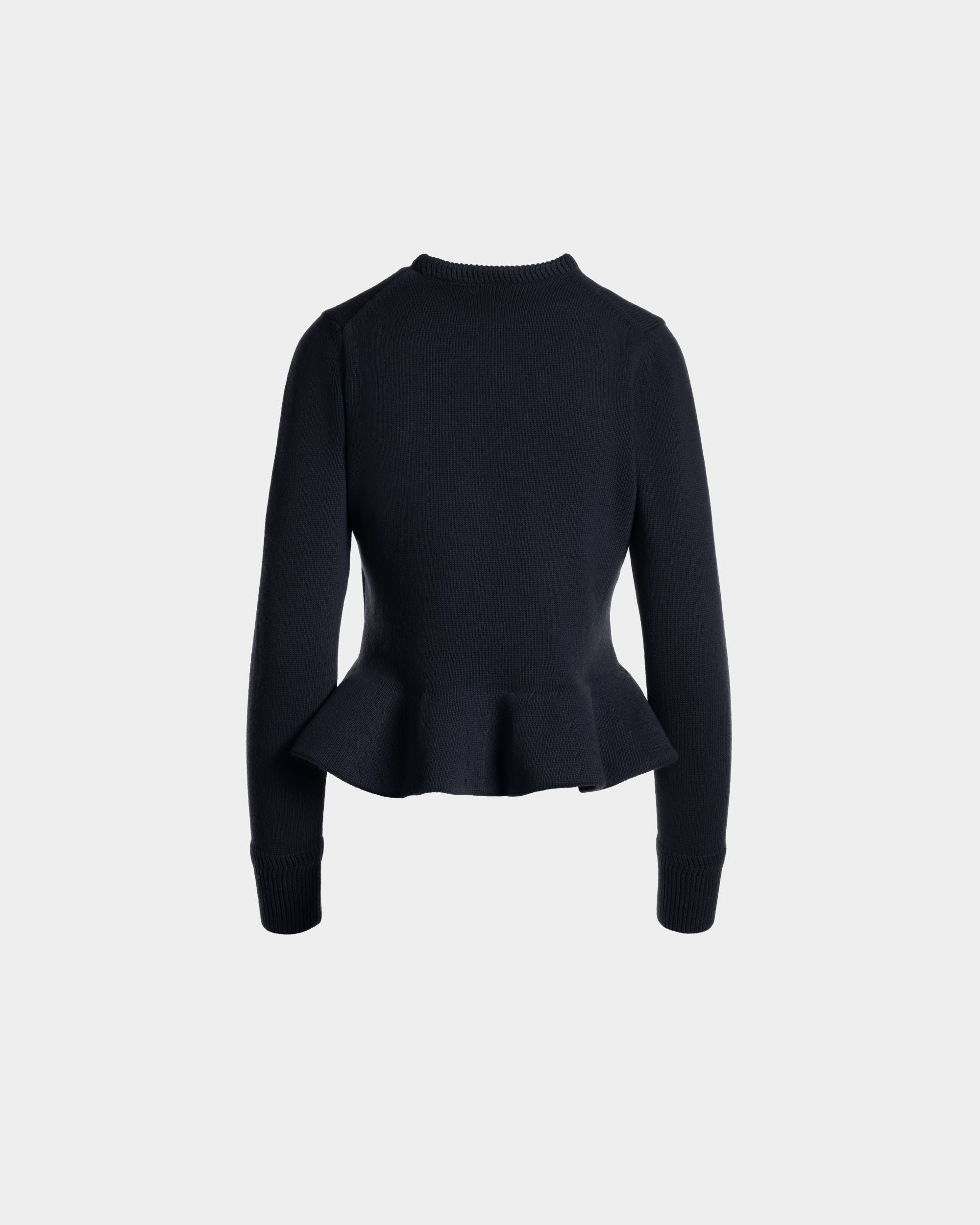 Knit Top In Navy Blue Wool - Women's - Bally - 07