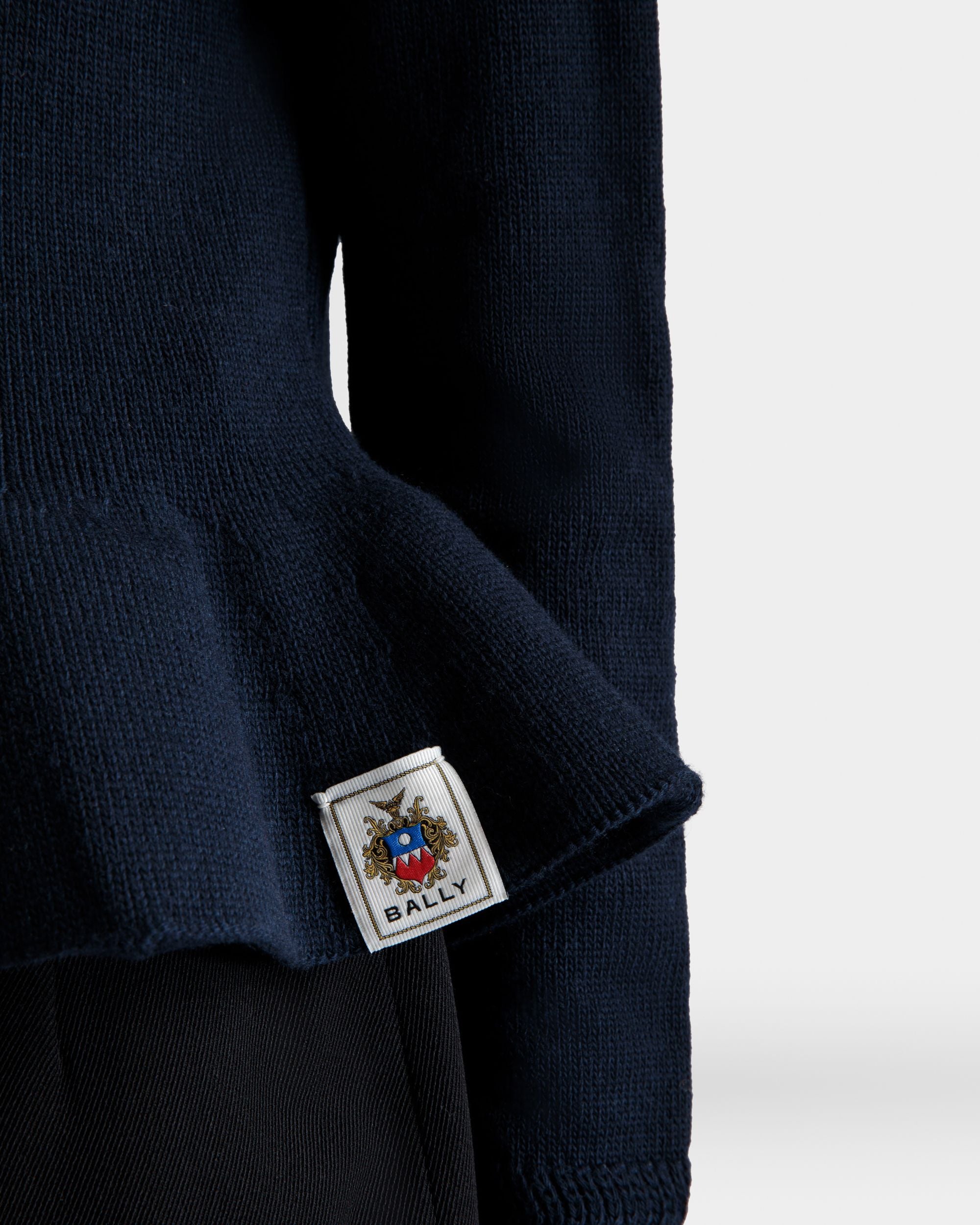 Knit Top In Navy Blue Wool - Women's - Bally - 08