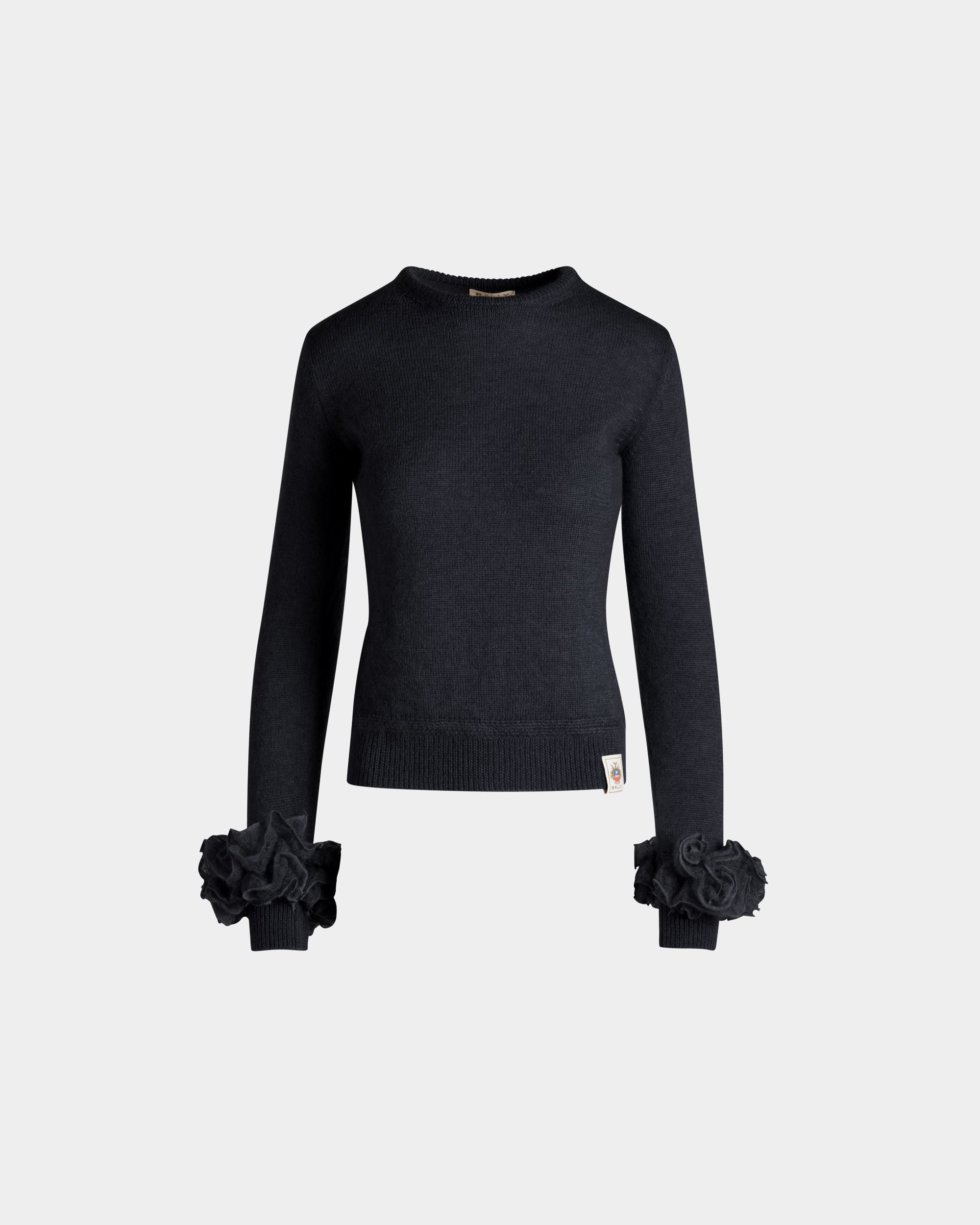 Top In Mohair Lavorato A Maglia E Seta Navy Blue - Donna - Bally - 01
