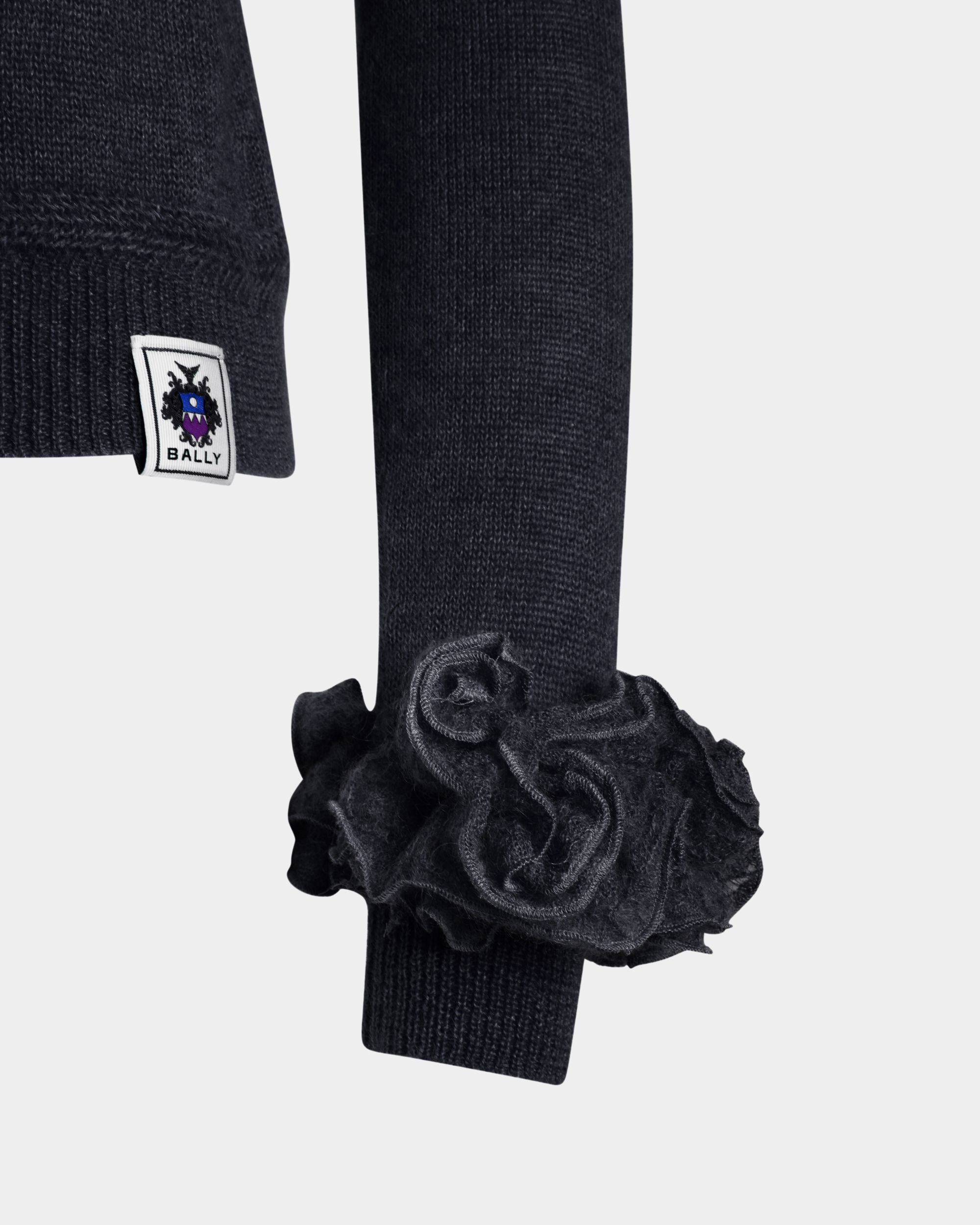 Top In Mohair Lavorato A Maglia E Seta Navy Blue - Donna - Bally - 04