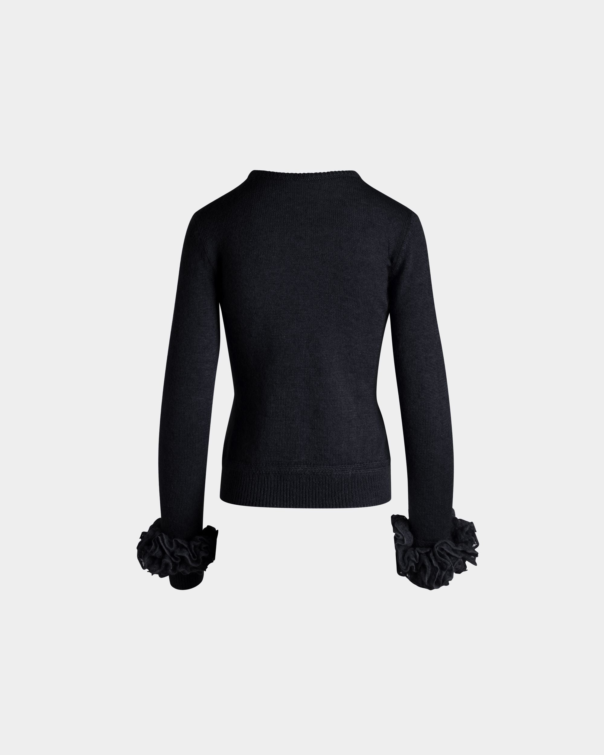 Top In Mohair Lavorato A Maglia E Seta Navy Blue - Donna - Bally - 07