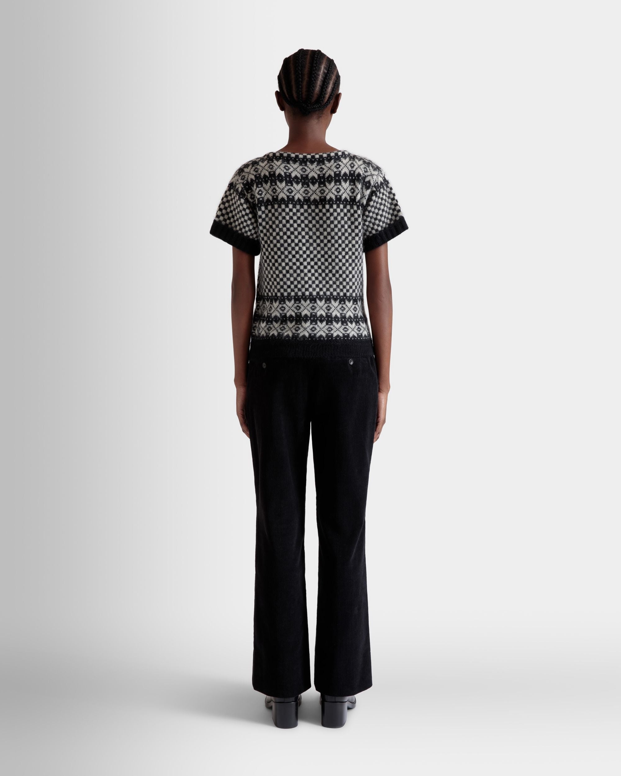 Knit Top In Black And White Mohair And Silk - Donna - Bally - 06