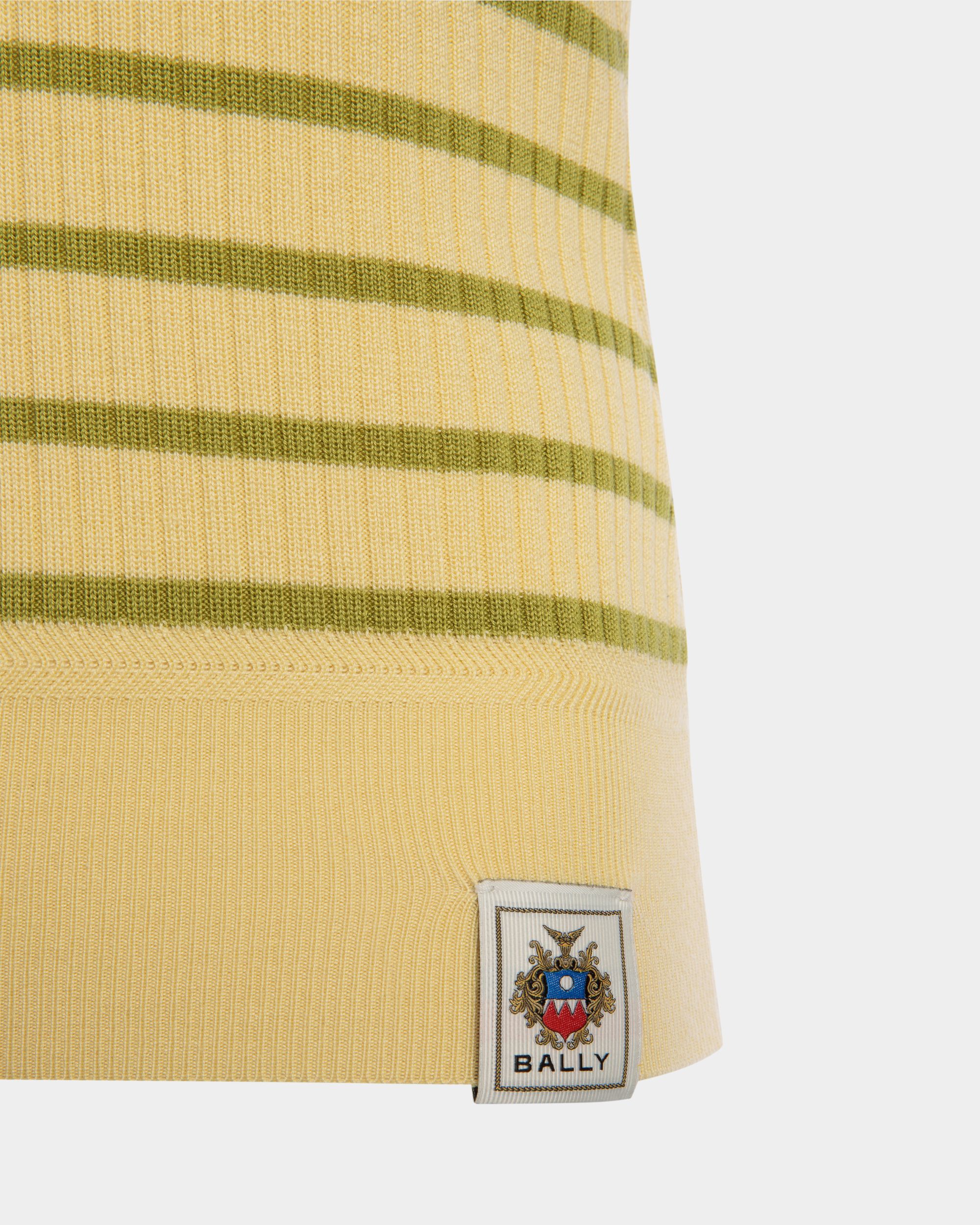 Polo En Maille De Laine Mélangée Dusty Yellow - Femme - Bally - 04