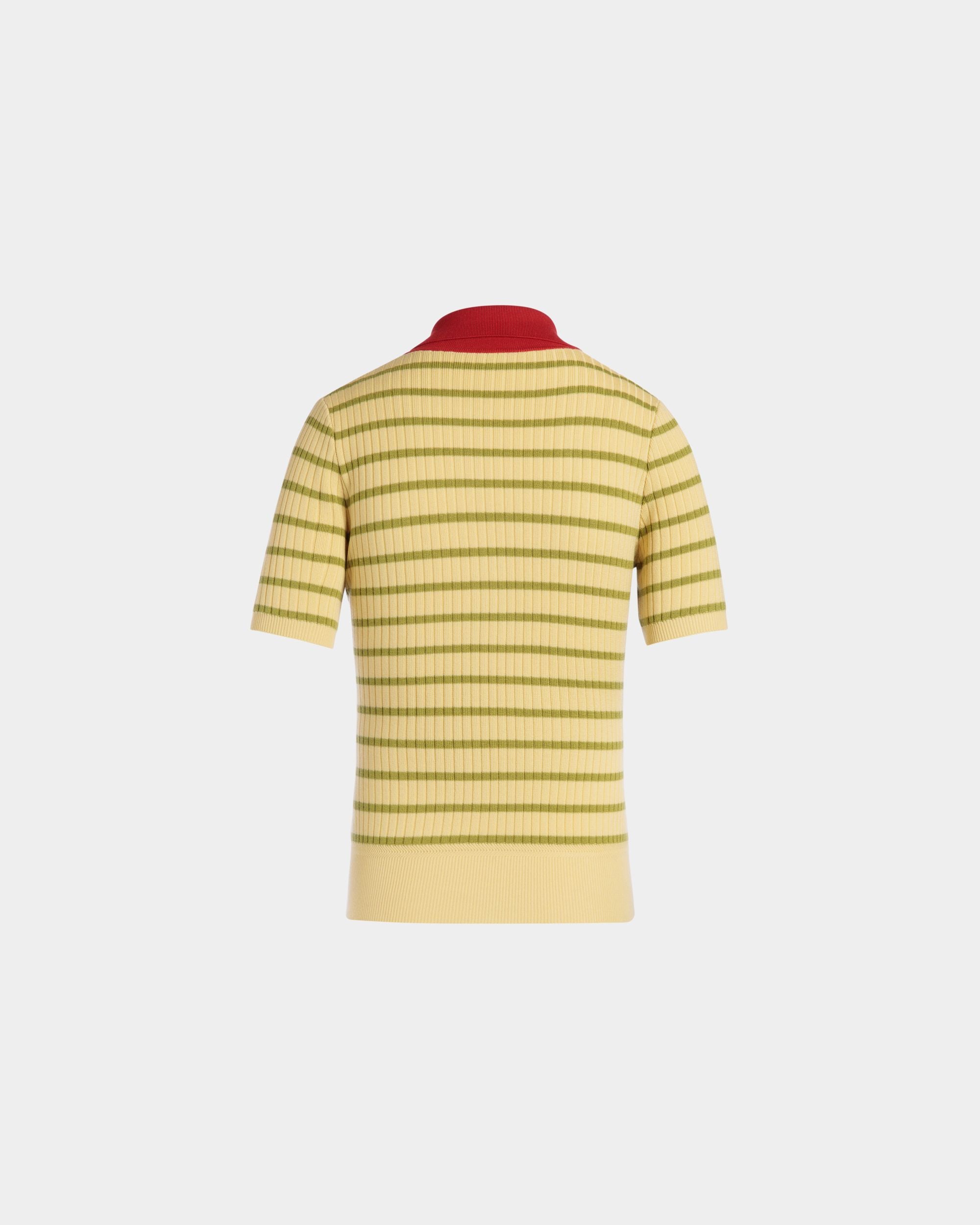 Polo En Maille De Laine Mélangée Dusty Yellow - Femme - Bally - 07