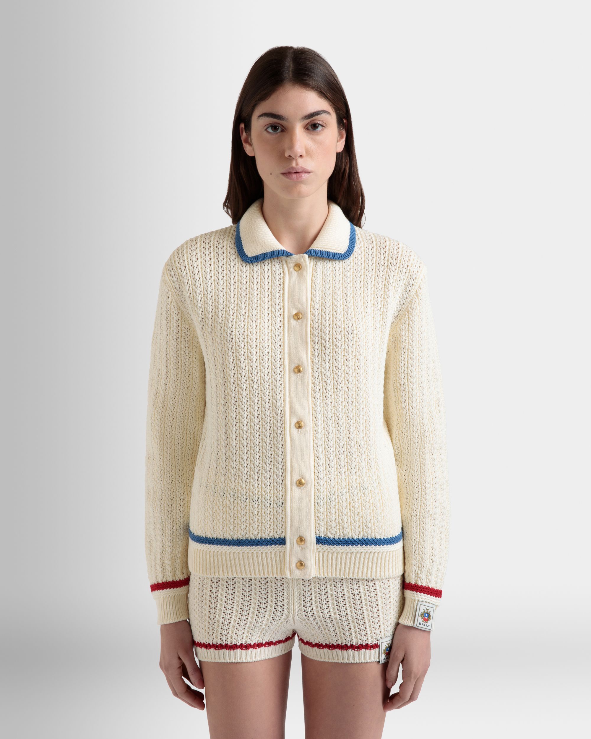 Cardigan En Coton Ivoire - Femme - Bally - 08