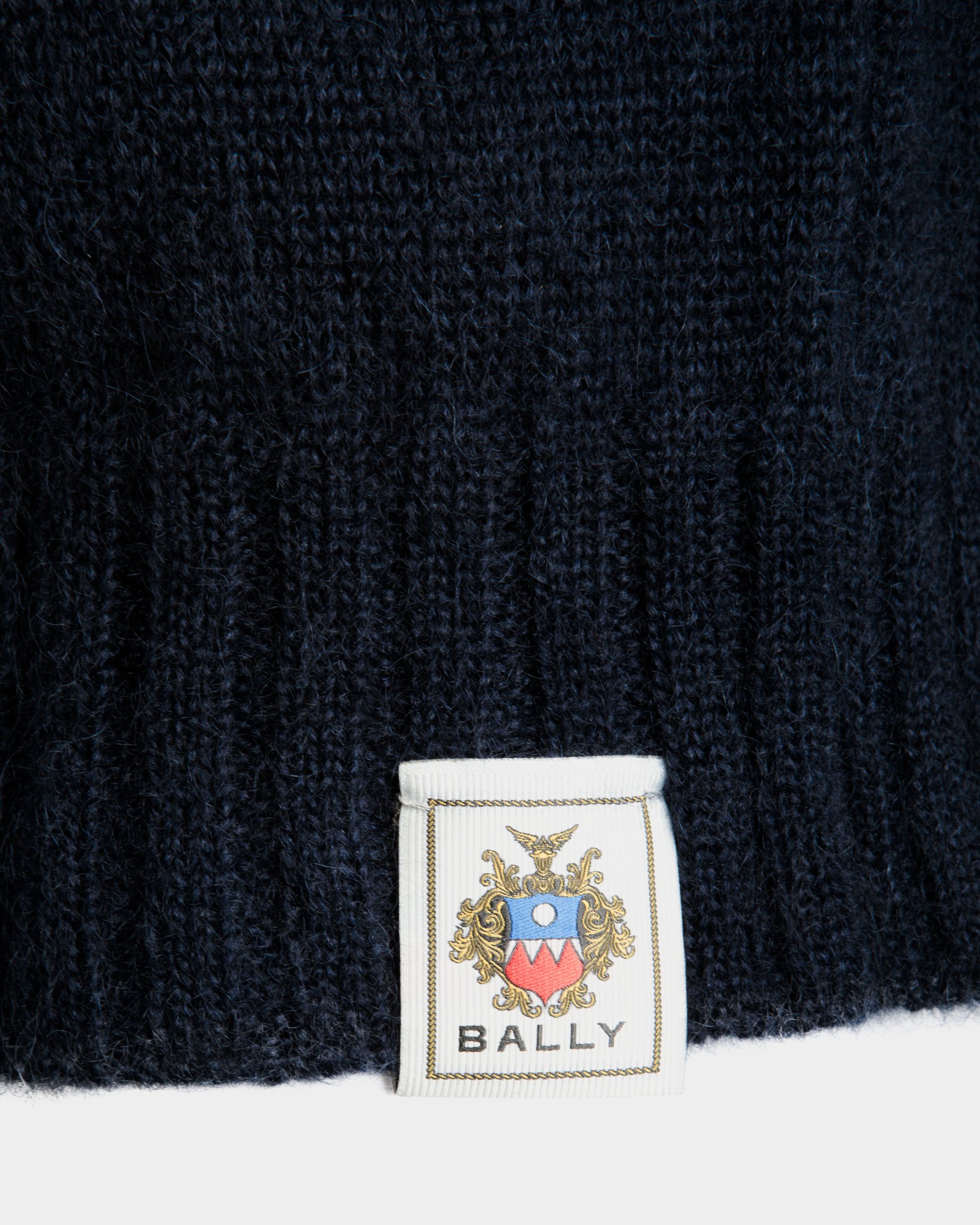 Gilet In Mohair Lavorato A Maglia E Seta Navy Blue E Praline Beige - Donna - Bally - 04