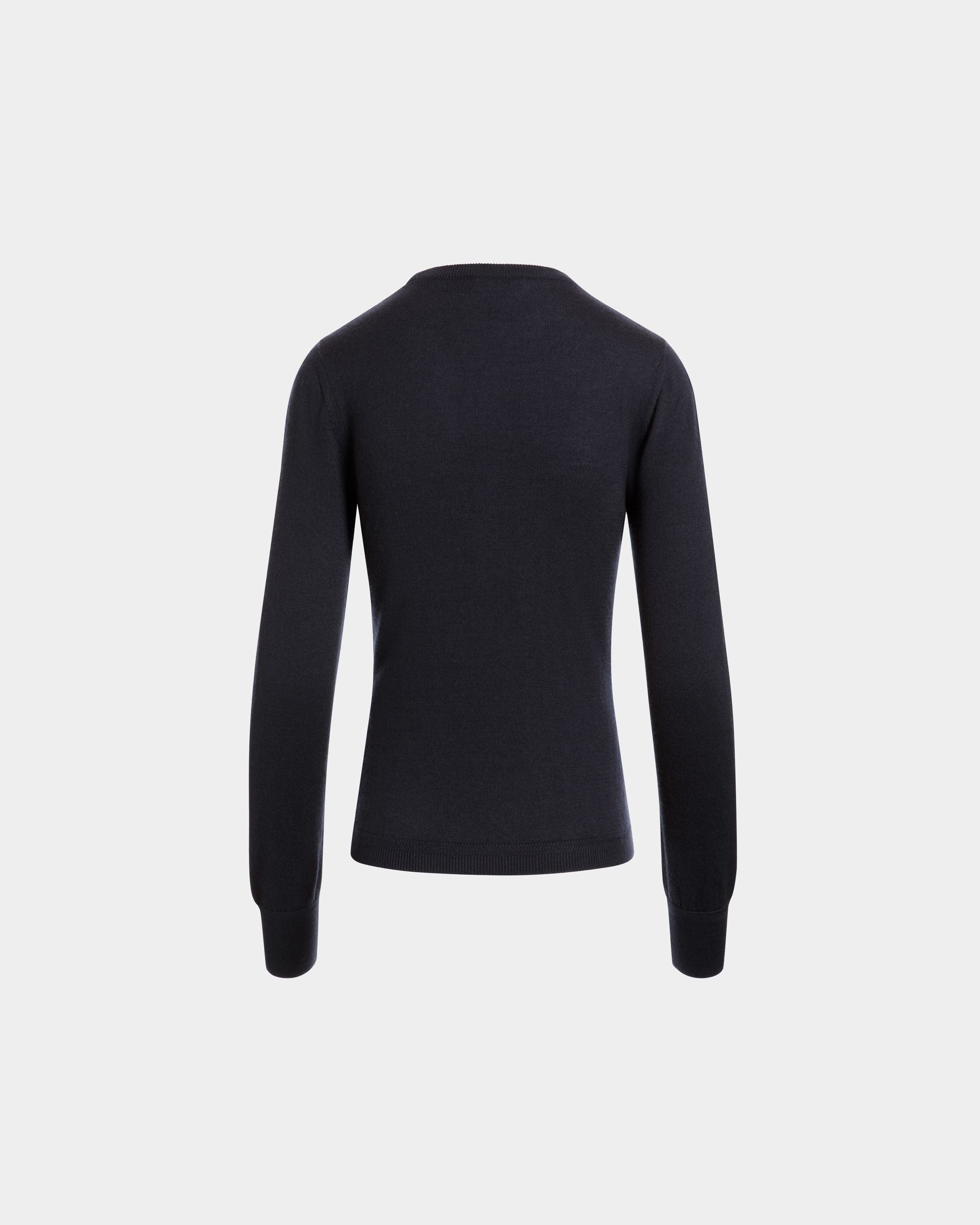 Long Sleeve Top in Navy Blue Cashmere And Silk - Women's - Bally - 07