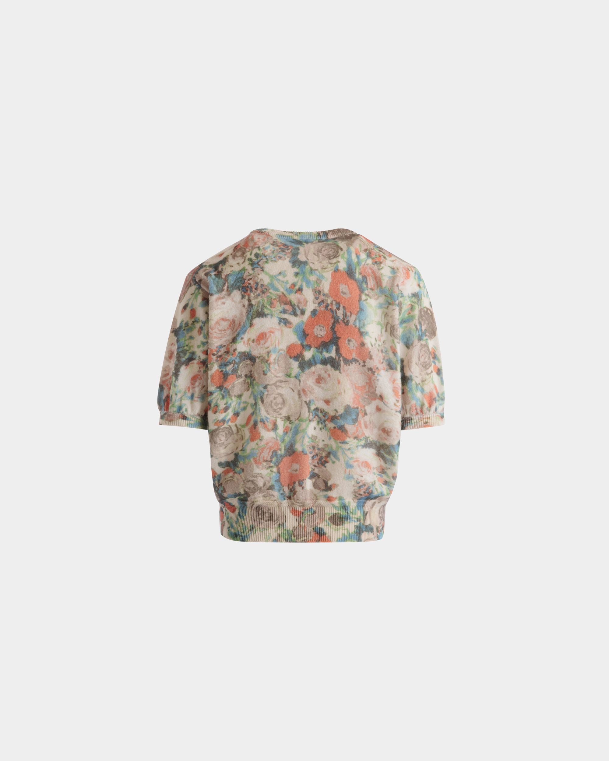 Top En Maille De Cachemire Multicolore Avec Imprimé Rosengarten - Femme - Bally - 07