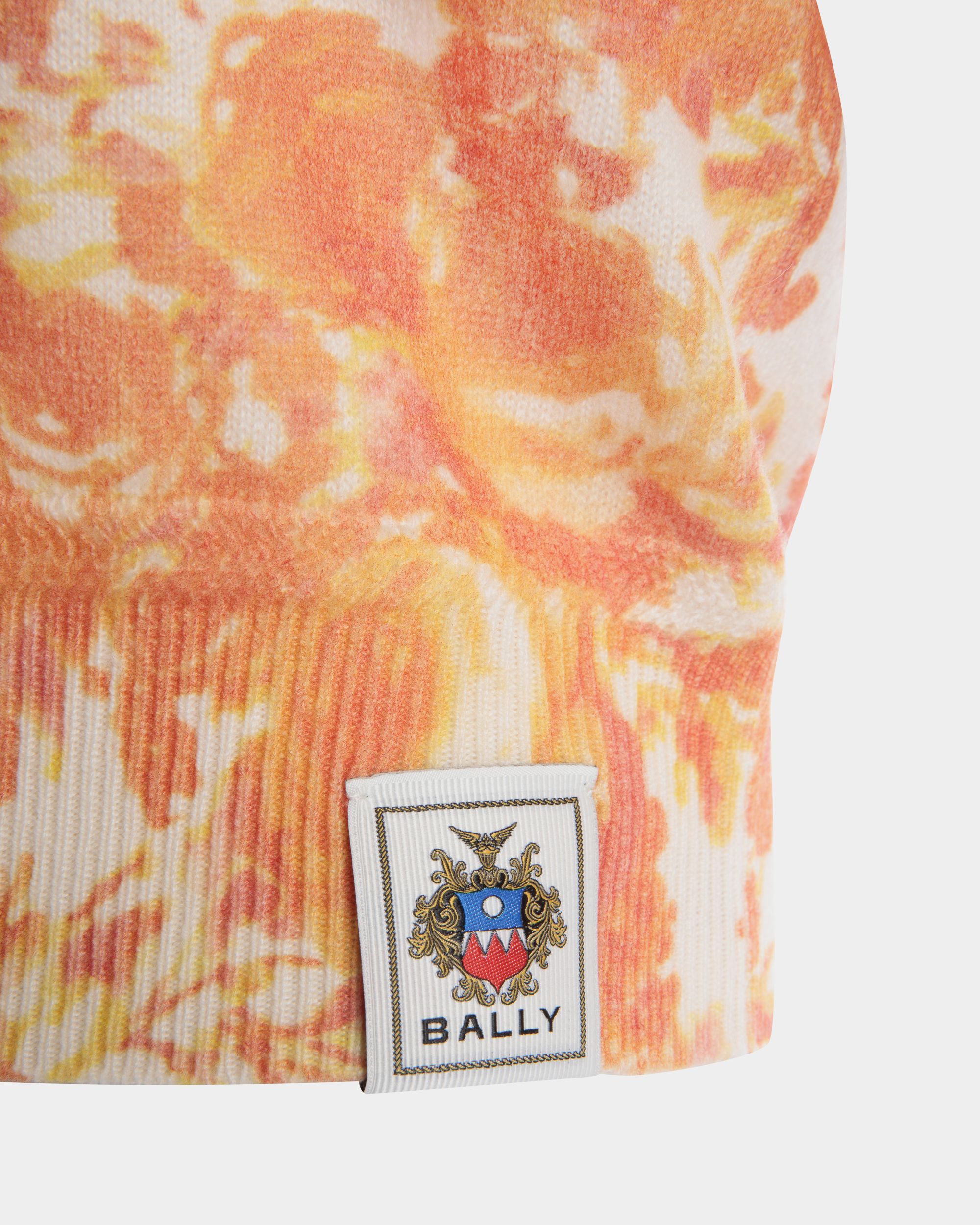 Cardigan Mit Rosengarten-Print Aus Kaschmir In Koi Orange - Damen - Bally - 04
