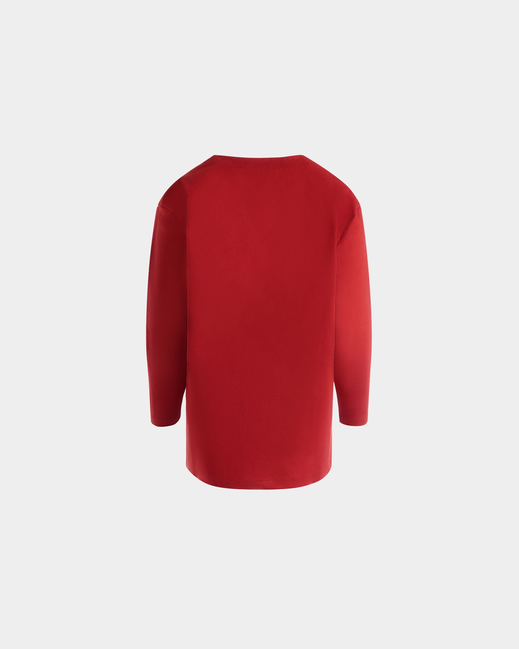 Cardigan En Mélange De Laine Et Soie Rouges - Femme - Bally - 07