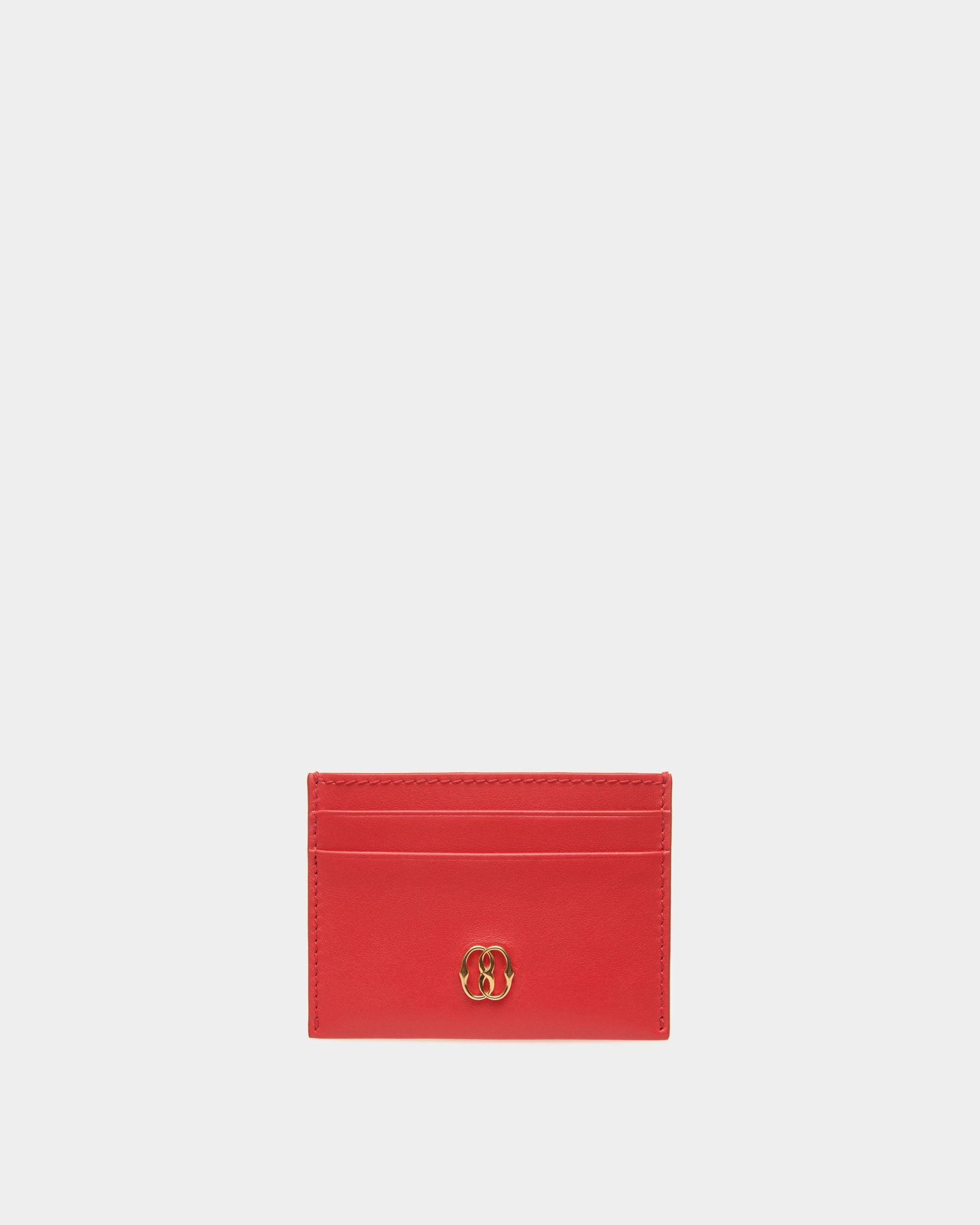 Porte-Cartes Emblem En Cuir Rouge - Femme - Bally - 01