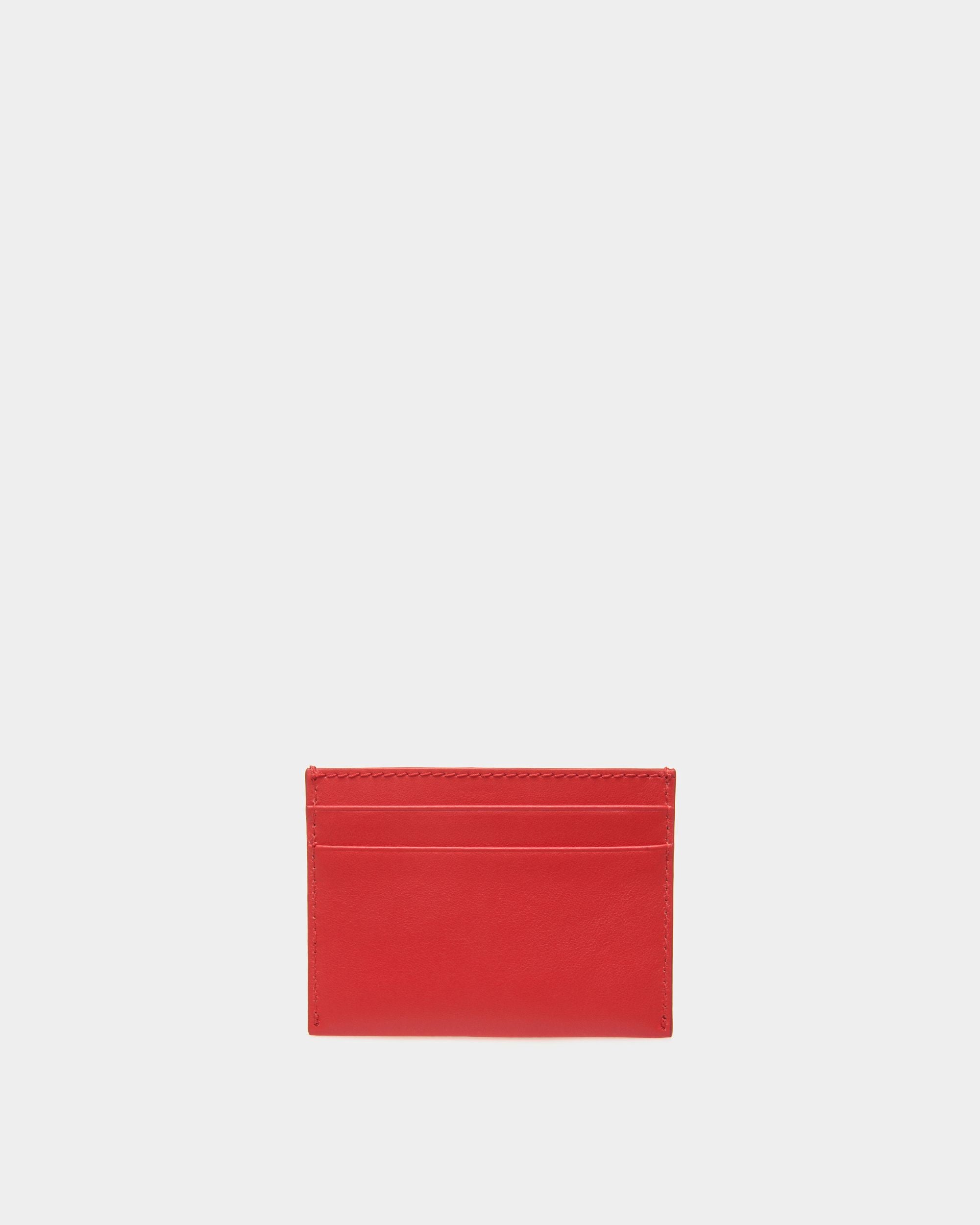Porte-Cartes Emblem En Cuir Rouge - Femme - Bally - 02