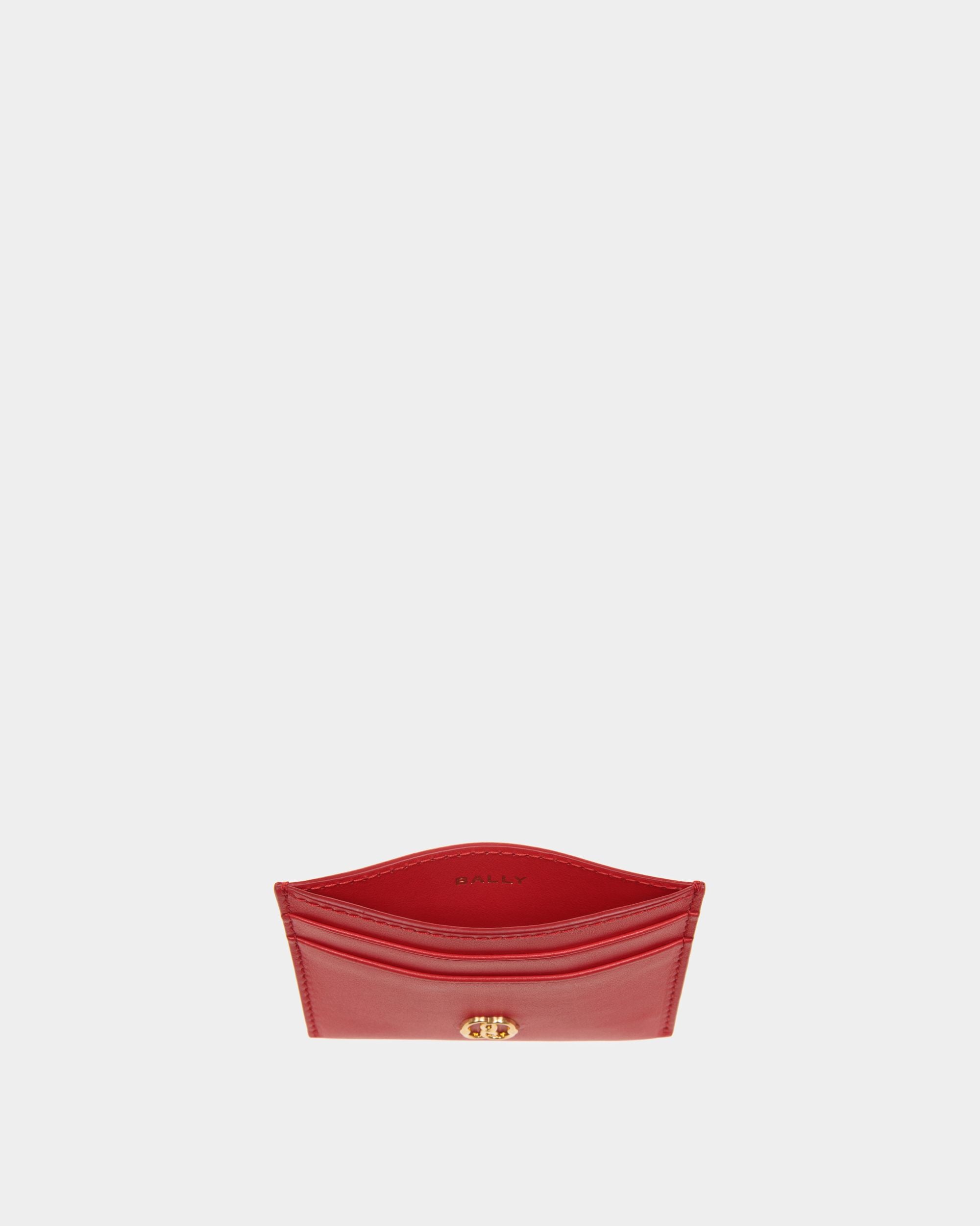 Porte-Cartes Emblem En Cuir Rouge - Femme - Bally - 03
