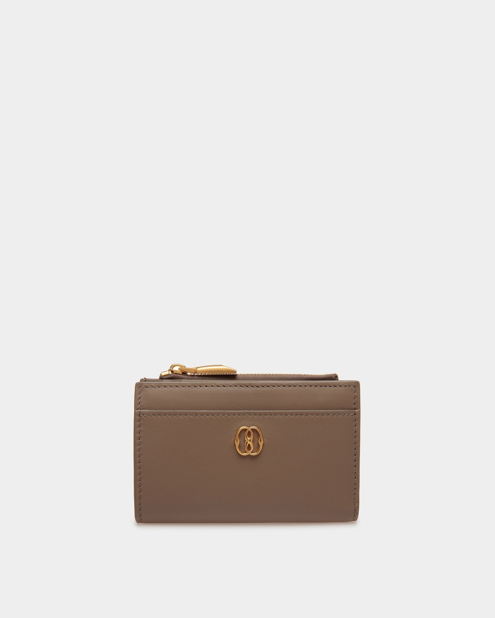 Portefeuille Emblem En Cuir Beige - Femme - Bally - 01