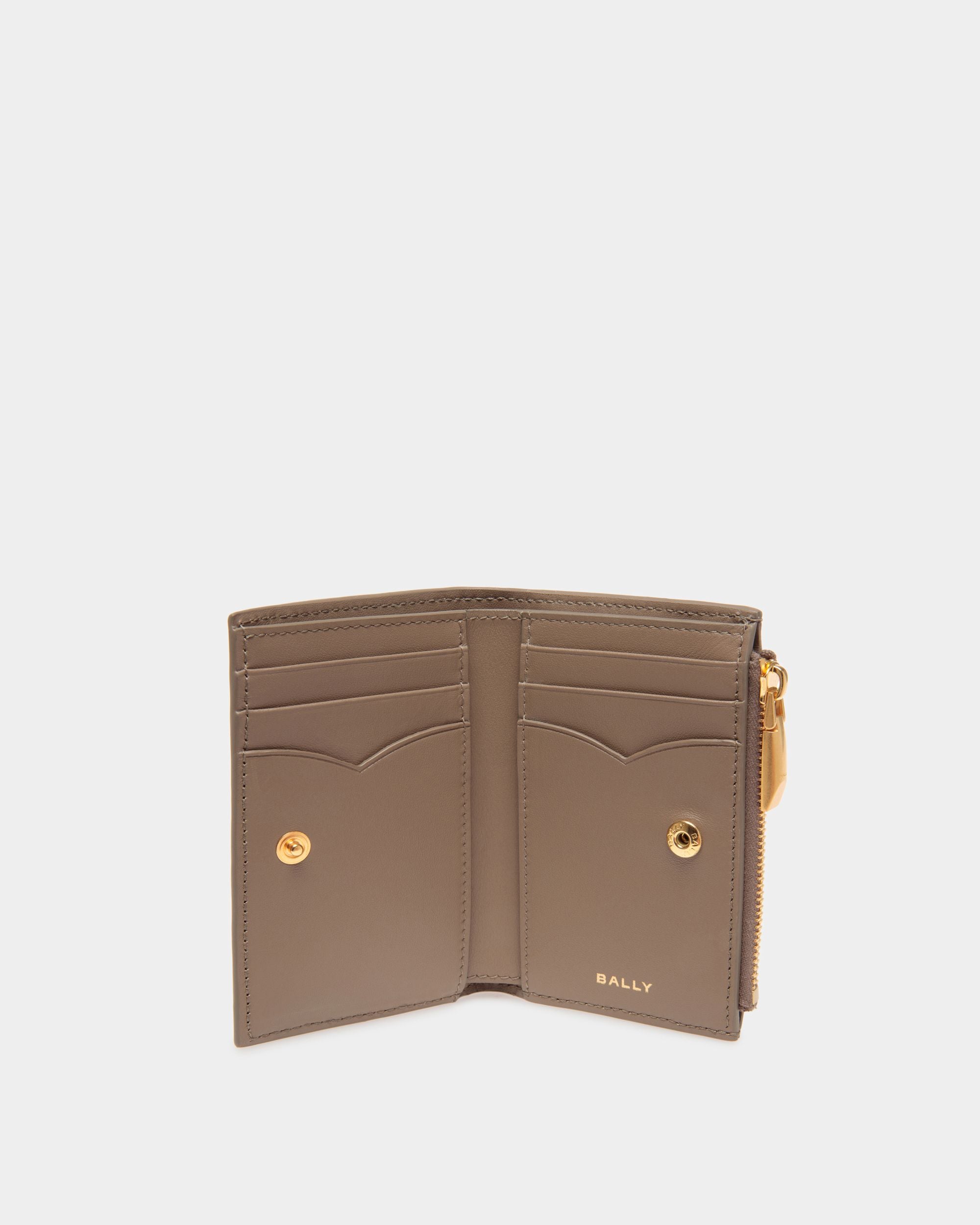 Portefeuille Emblem En Cuir Beige - Femme - Bally - 03