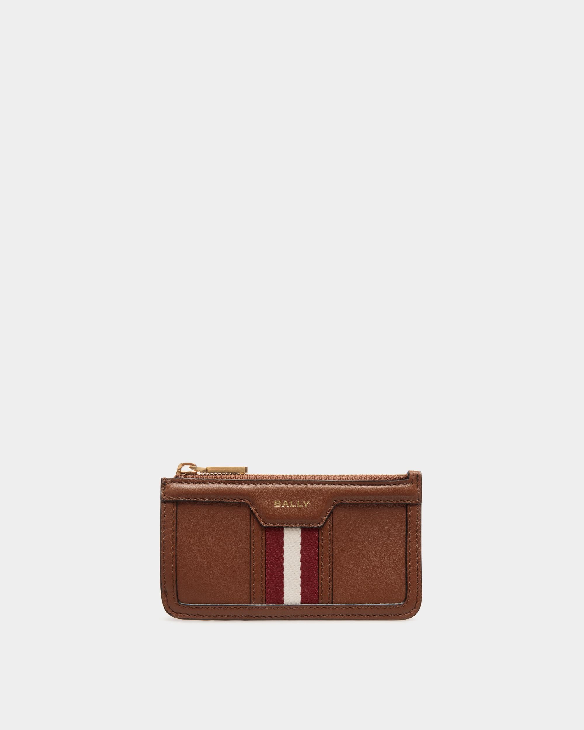 Code Kartenetui Mit Reißverschluss Aus Leder In Braun - Damen - Bally - 01