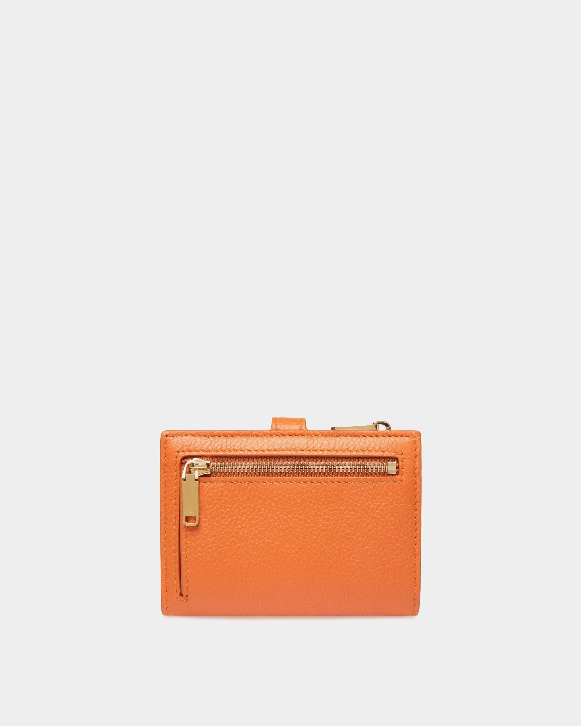 Lock Me Wallet in Koi Orange Grained Leather - Women's - Bally - 02