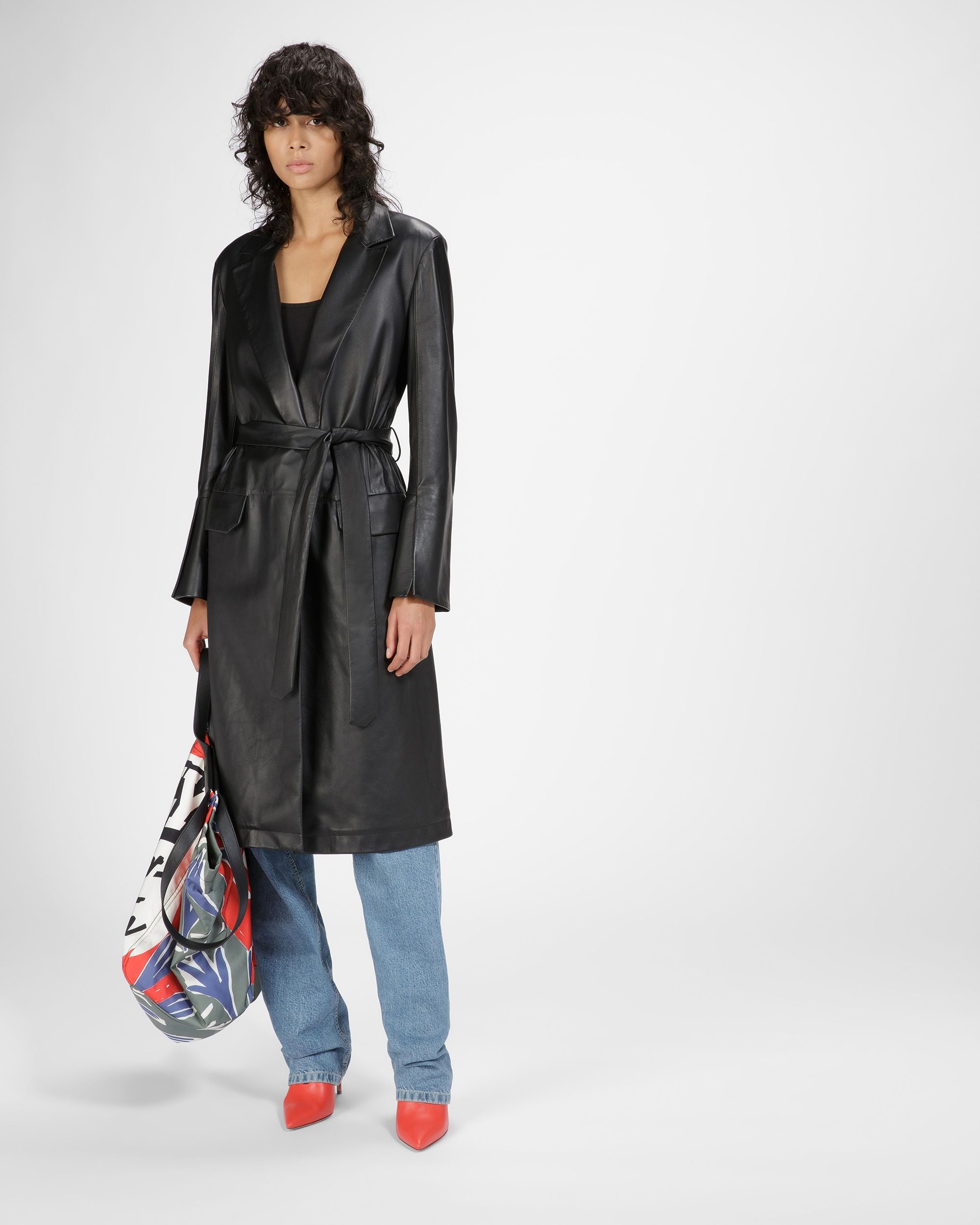 Ledermantel In Schwarz - Damen - Bally - 04