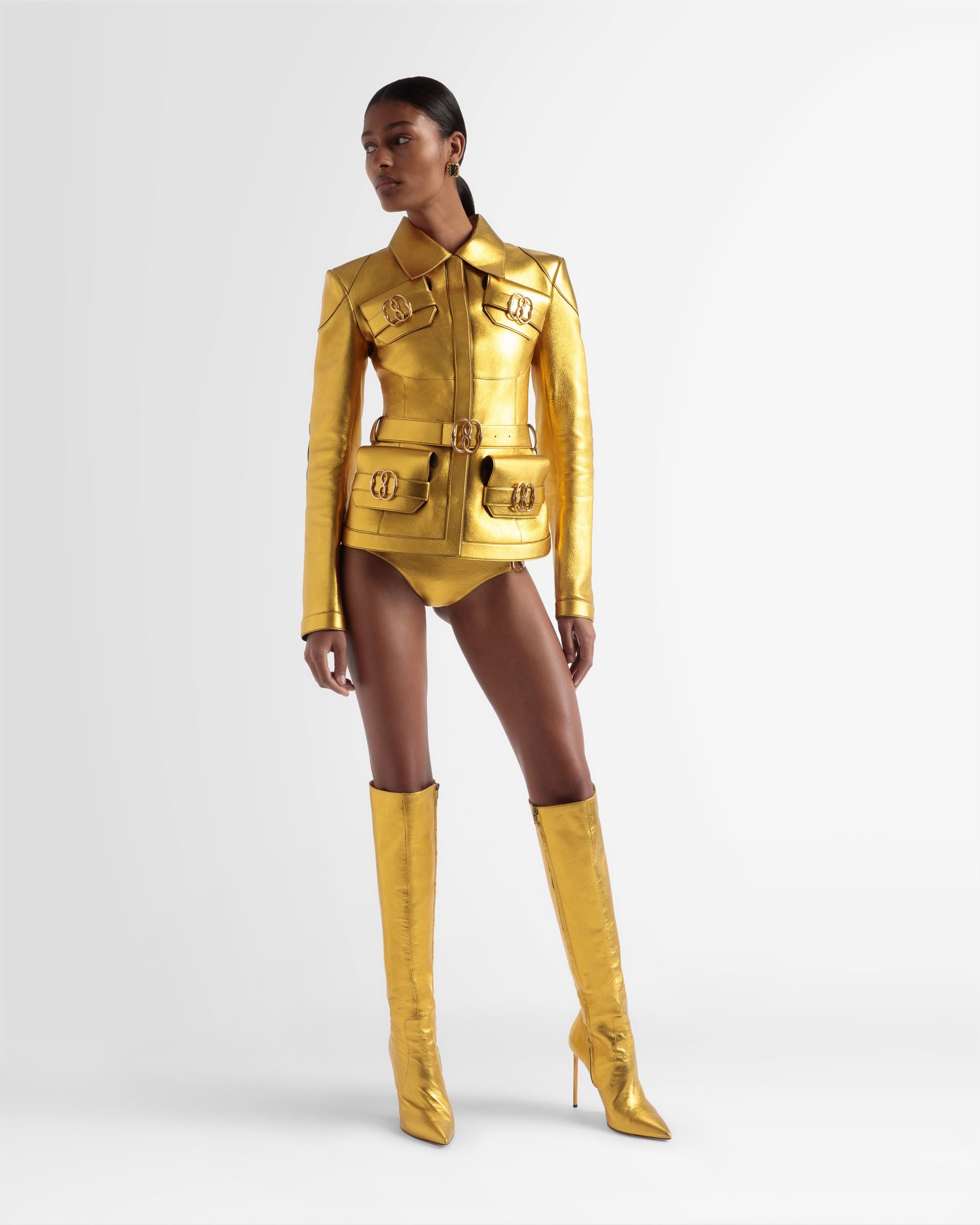 Leder-Panty In Gold - Damen - Bally - 01