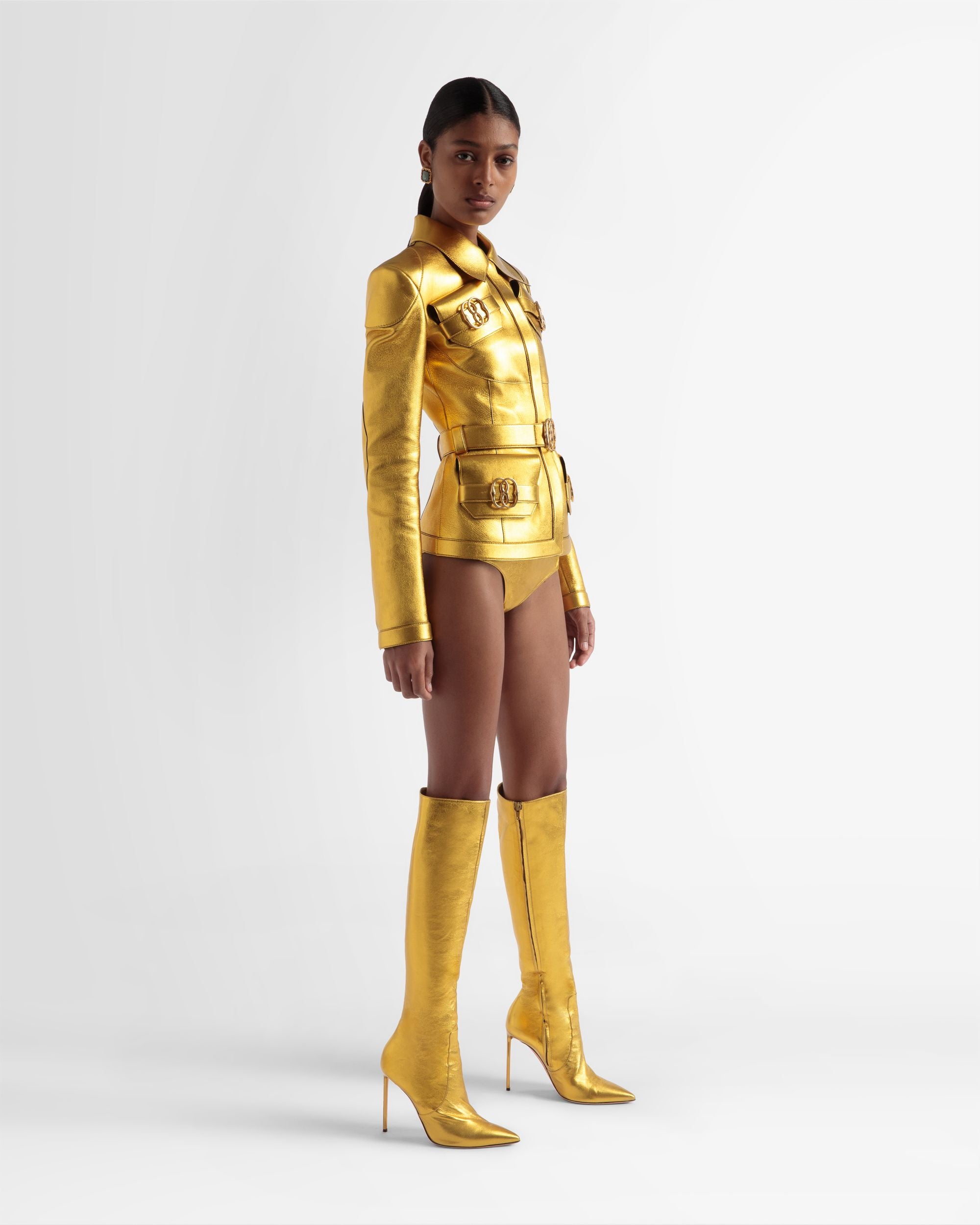 Leder-Panty In Gold - Damen - Bally - 04
