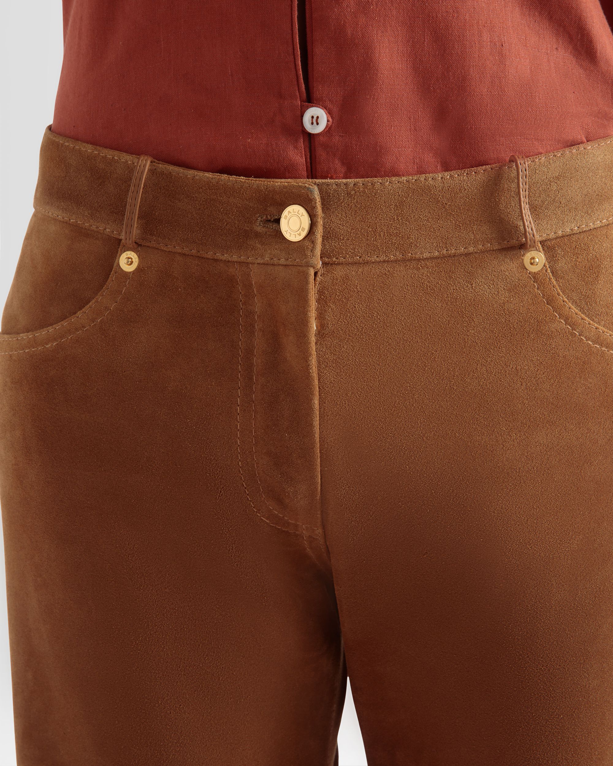 Lederhose Mit Geradem Bein In Desert - Damen - Bally - 02