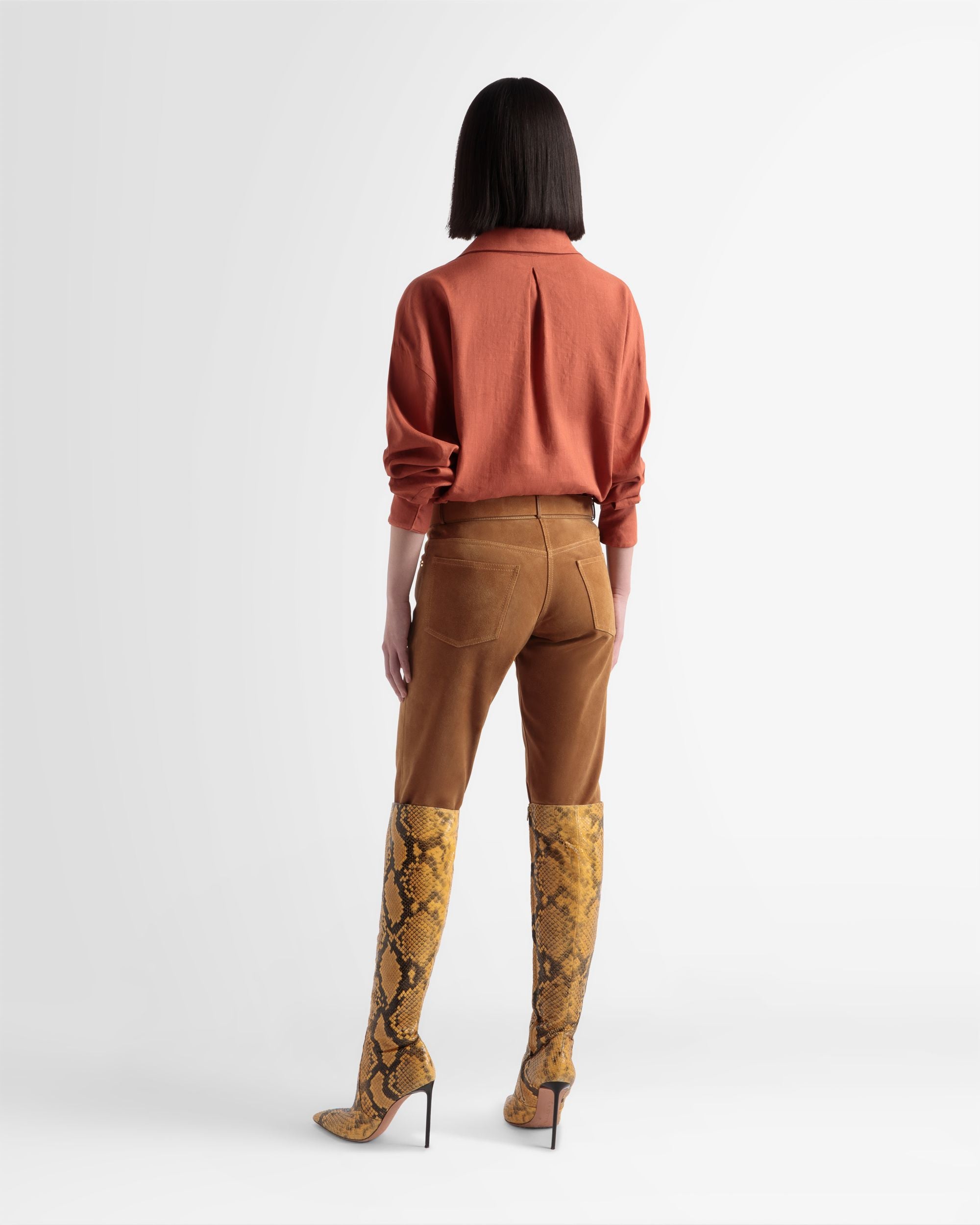 Lederhose Mit Geradem Bein In Desert - Damen - Bally - 04
