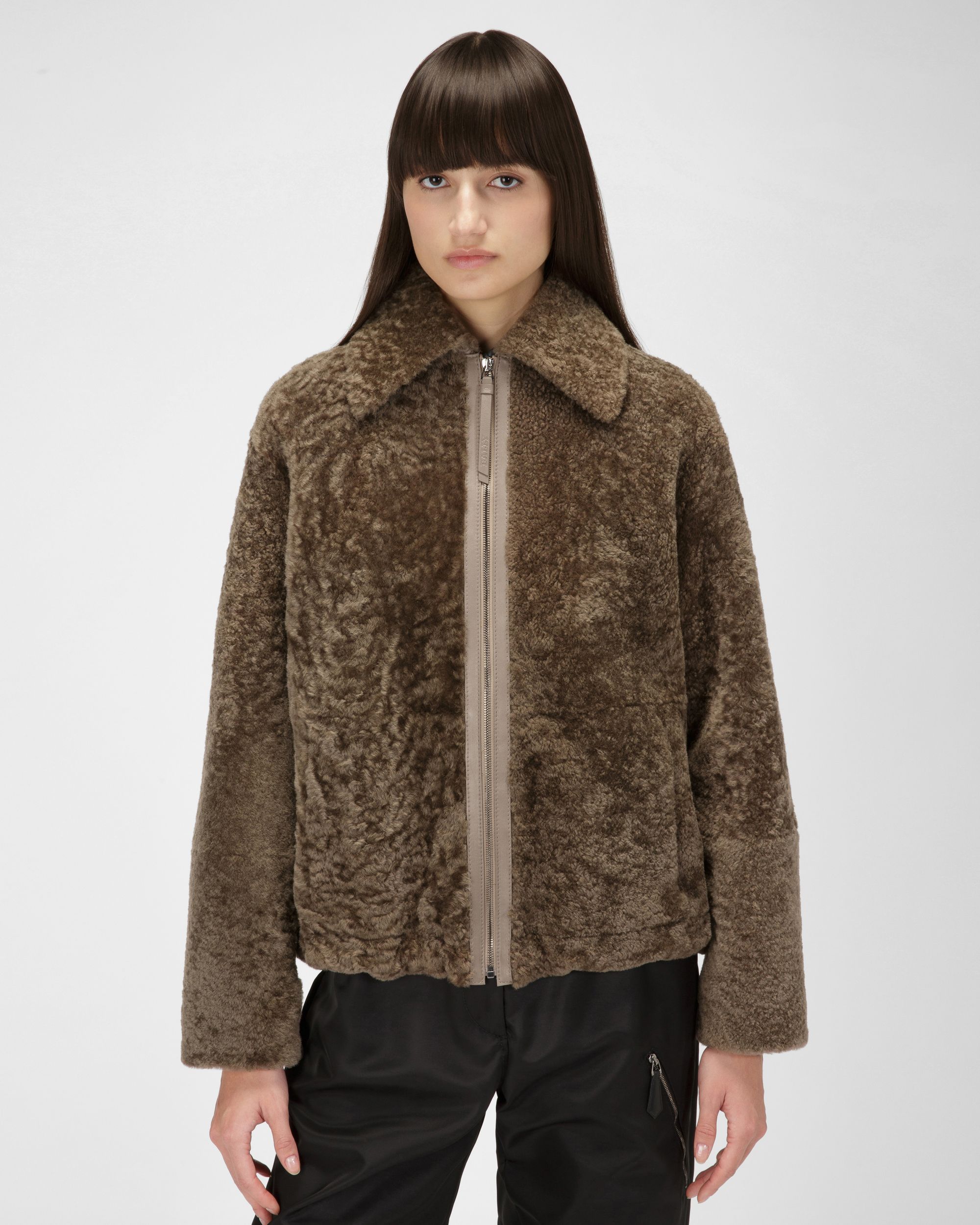 Braune Lammfelljacke - Damen - Bally - 01