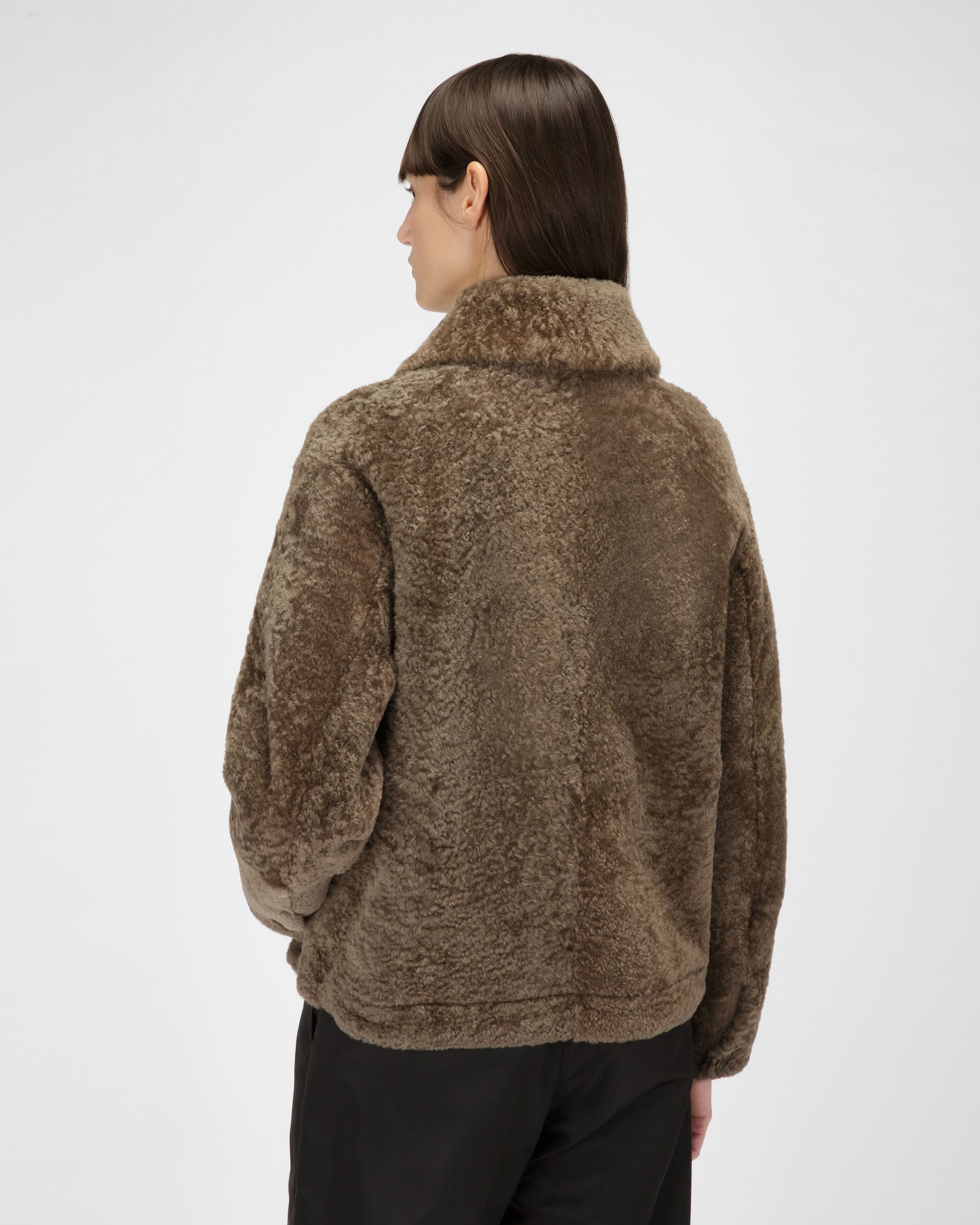 Braune Lammfelljacke - Damen - Bally - 03