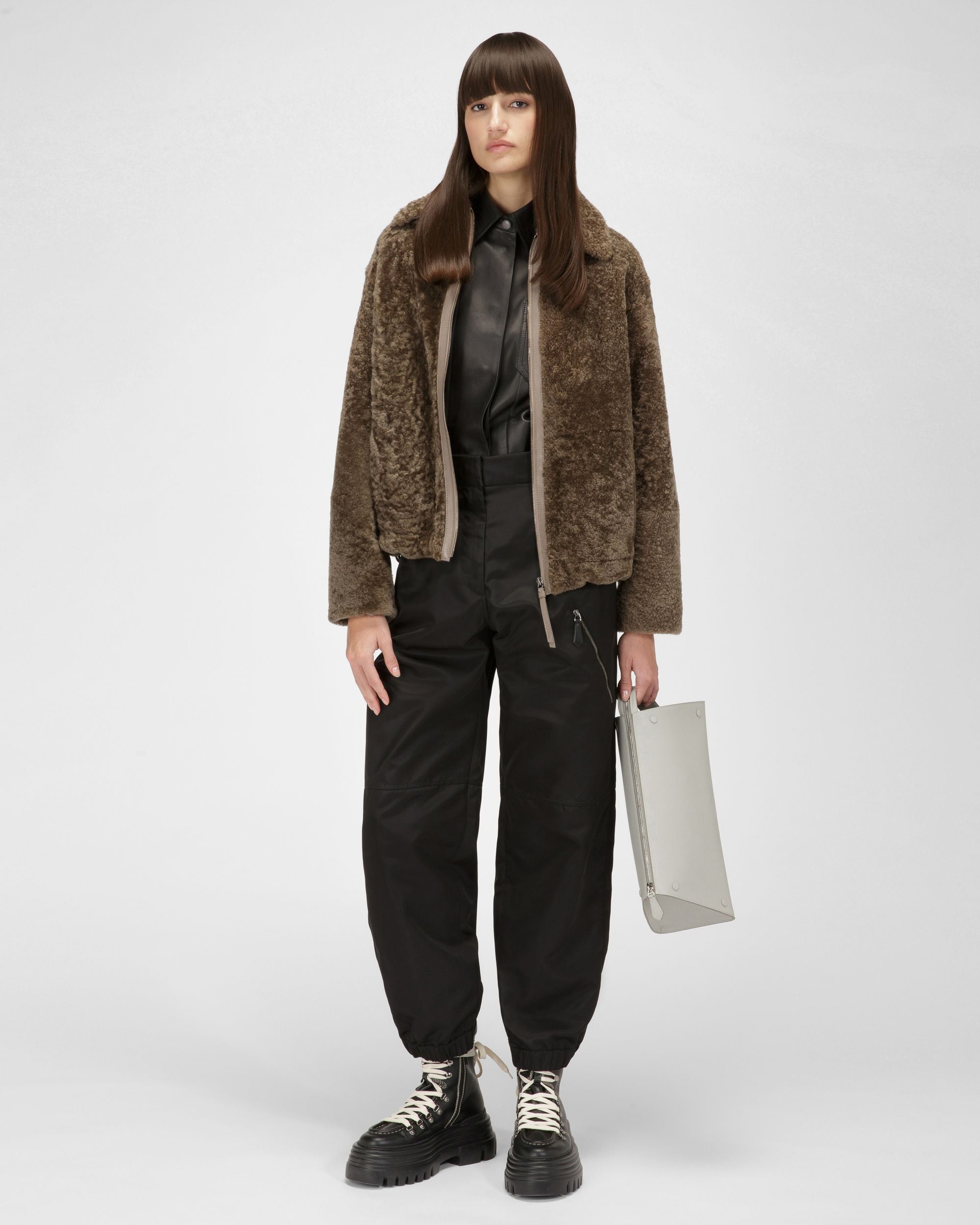 Braune Lammfelljacke - Damen - Bally - 05