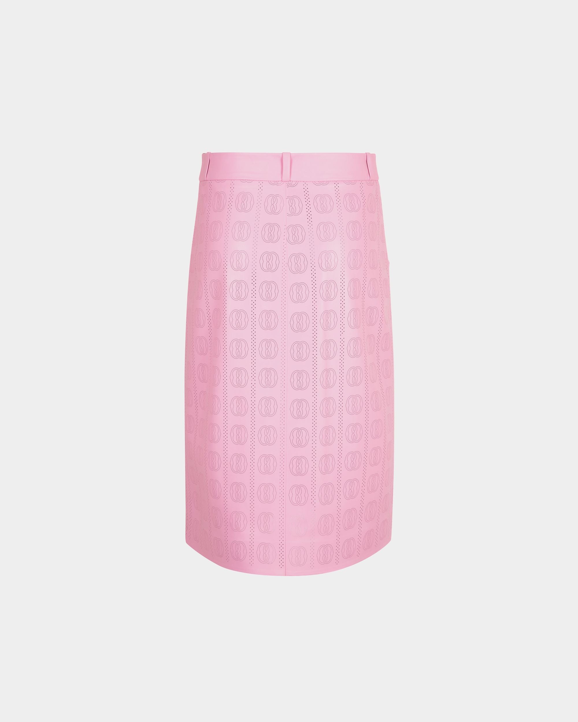 Midi Skirt In Pink Leather - Women's - Bally - 03