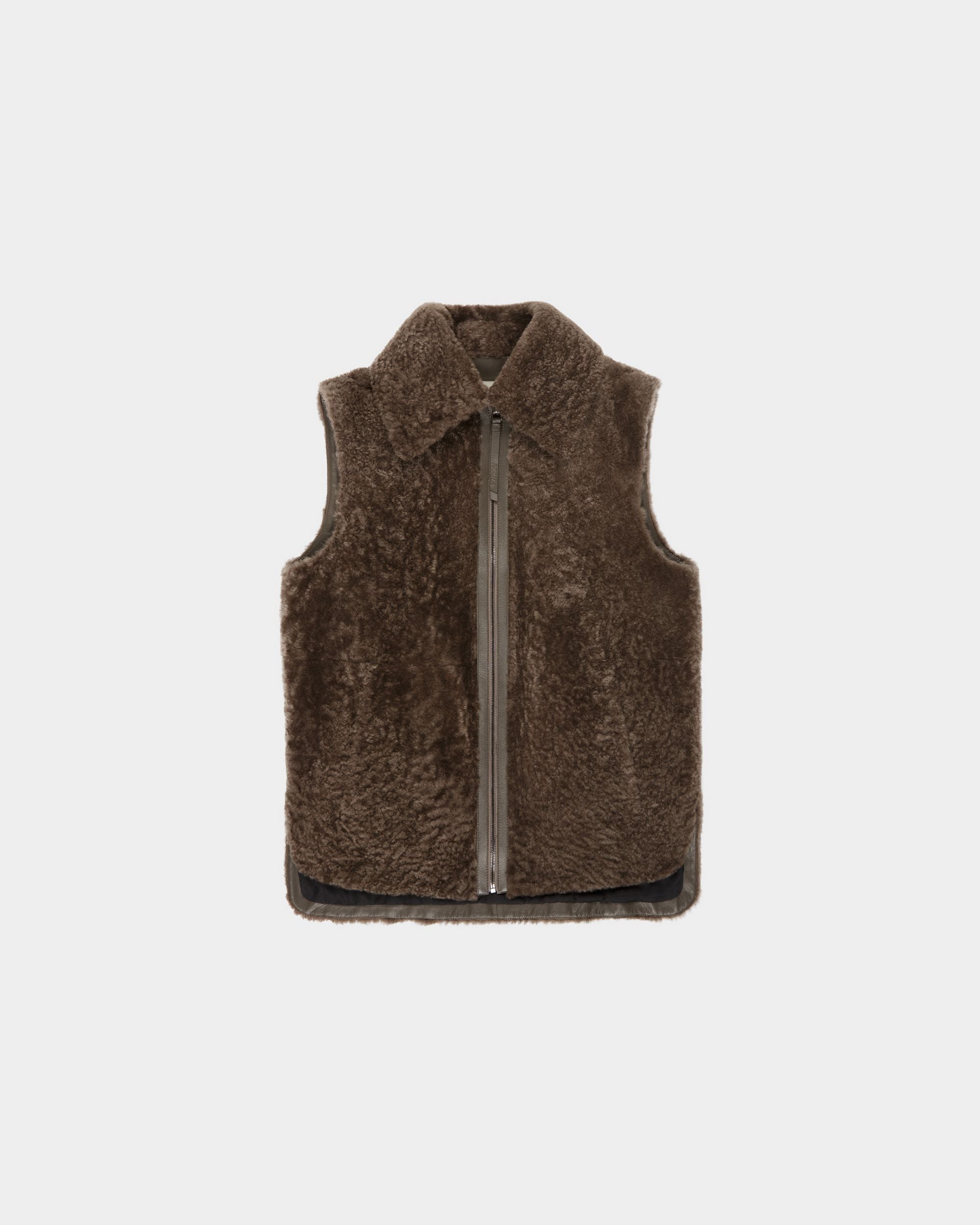 Gilet In Shearling Marrone - Donna - Bally - 04