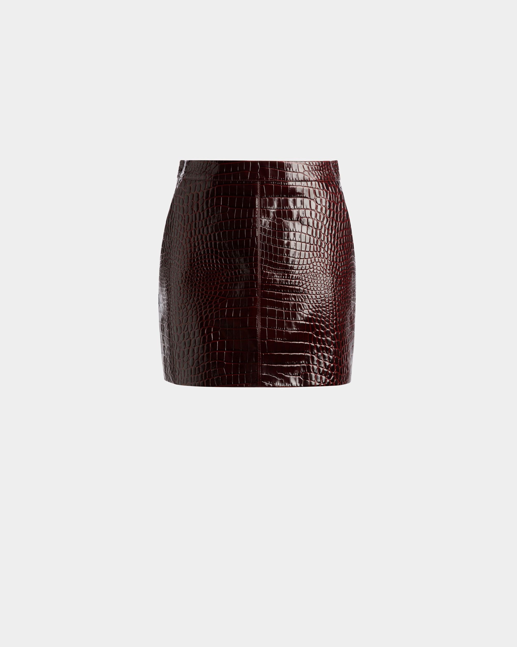 Jupe En Cuir Bordeaux - Femme - Bally - 01