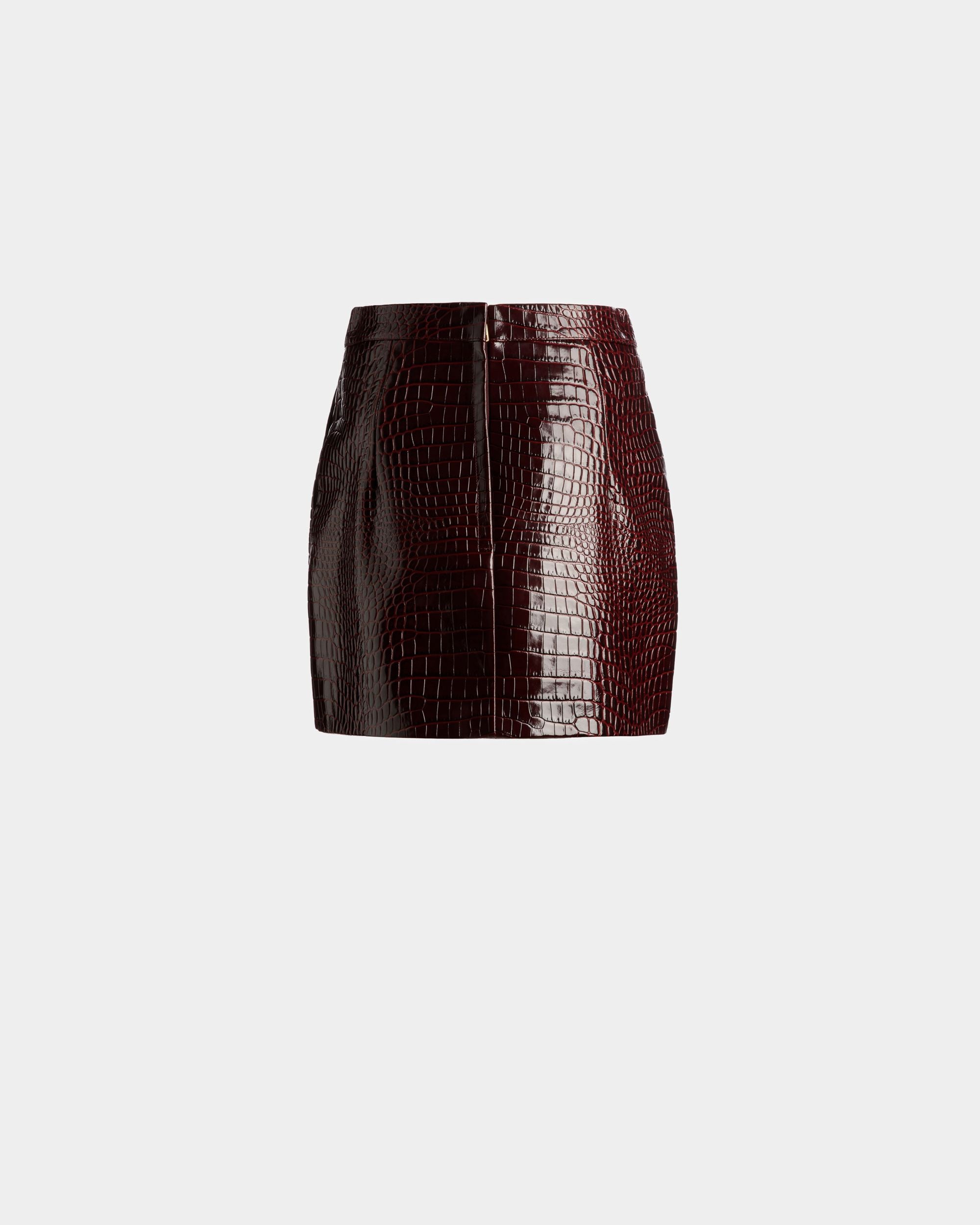 Jupe En Cuir Bordeaux - Femme - Bally - 07