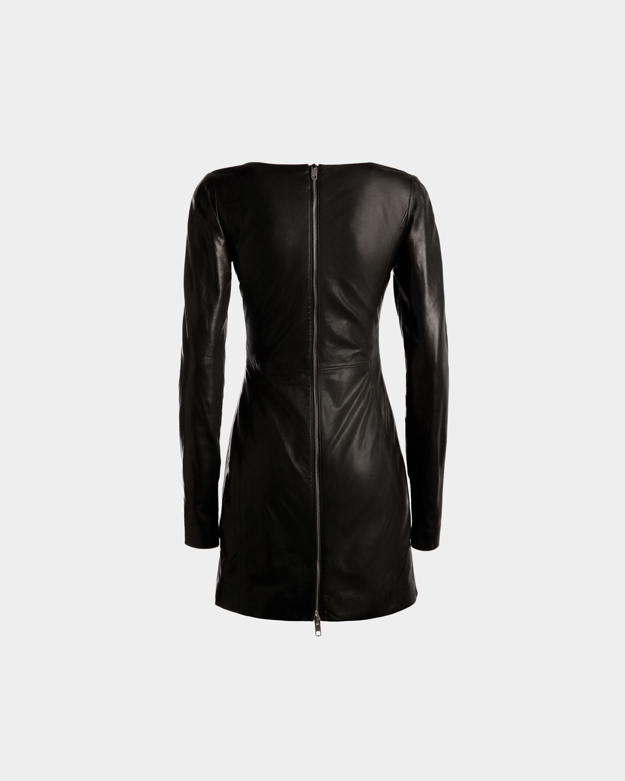 Mini Robe À Manches Longues En Cuir Noir - Femme - Bally - 07