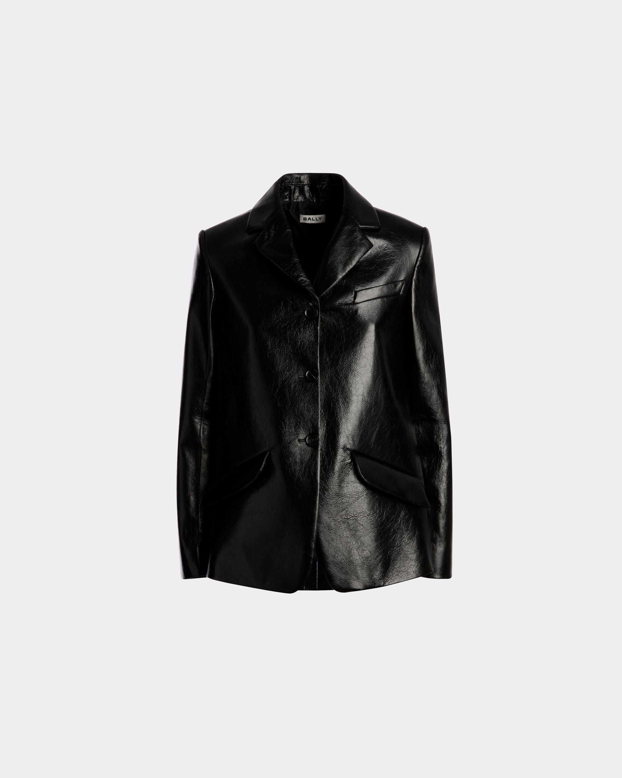 Giacca Monopetto In Pelle Nera - Donna - Bally - 01