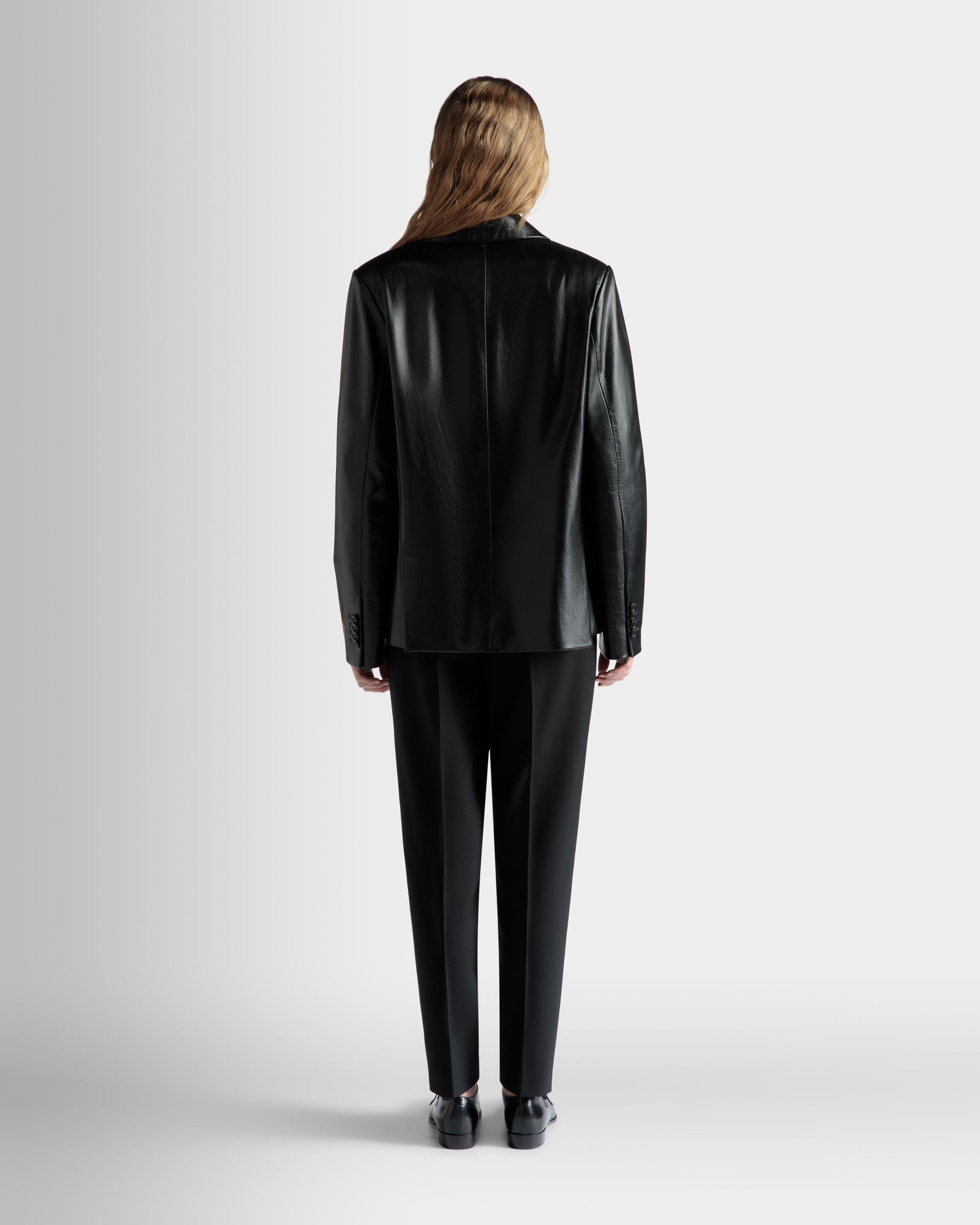 Giacca Monopetto In Pelle Nera - Donna - Bally - 06
