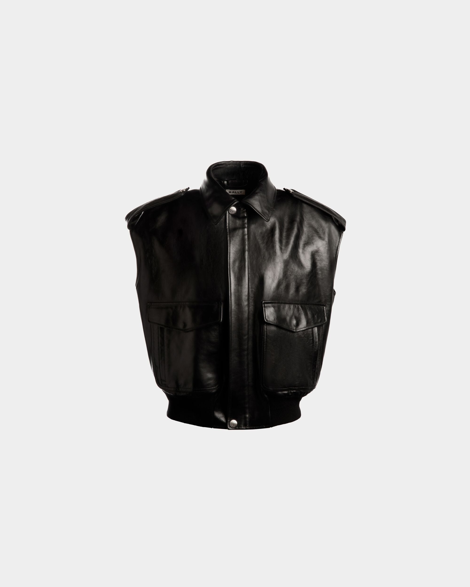 Gilet En Cuir Noir - Femme - Bally - 01
