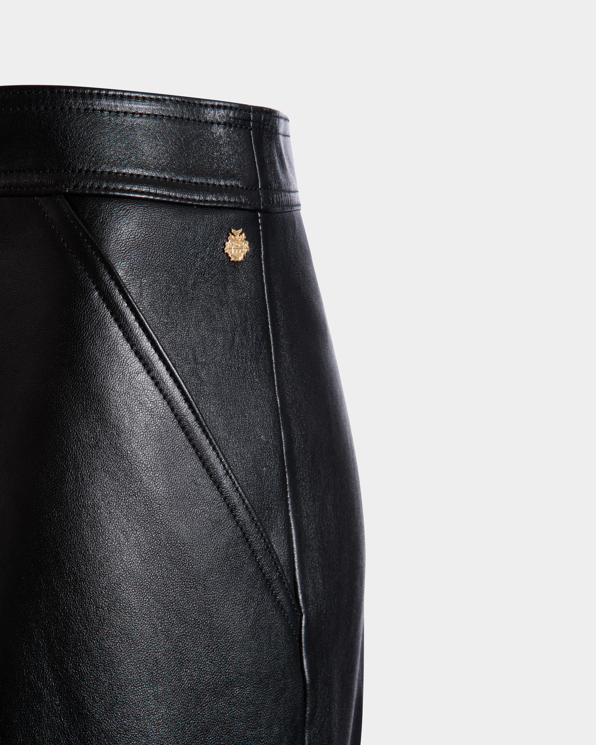 Leather Skirt In Black Sheep - Women's - Bally - 02