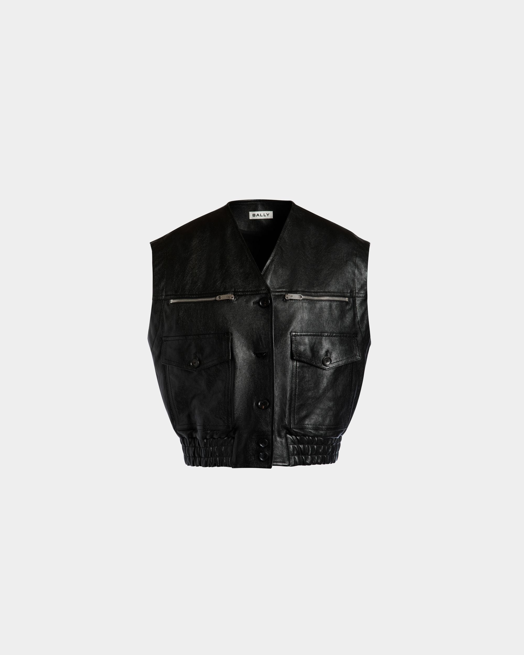 Leather Bomber-Blouson In Black Sheep - Donna - Bally - 01