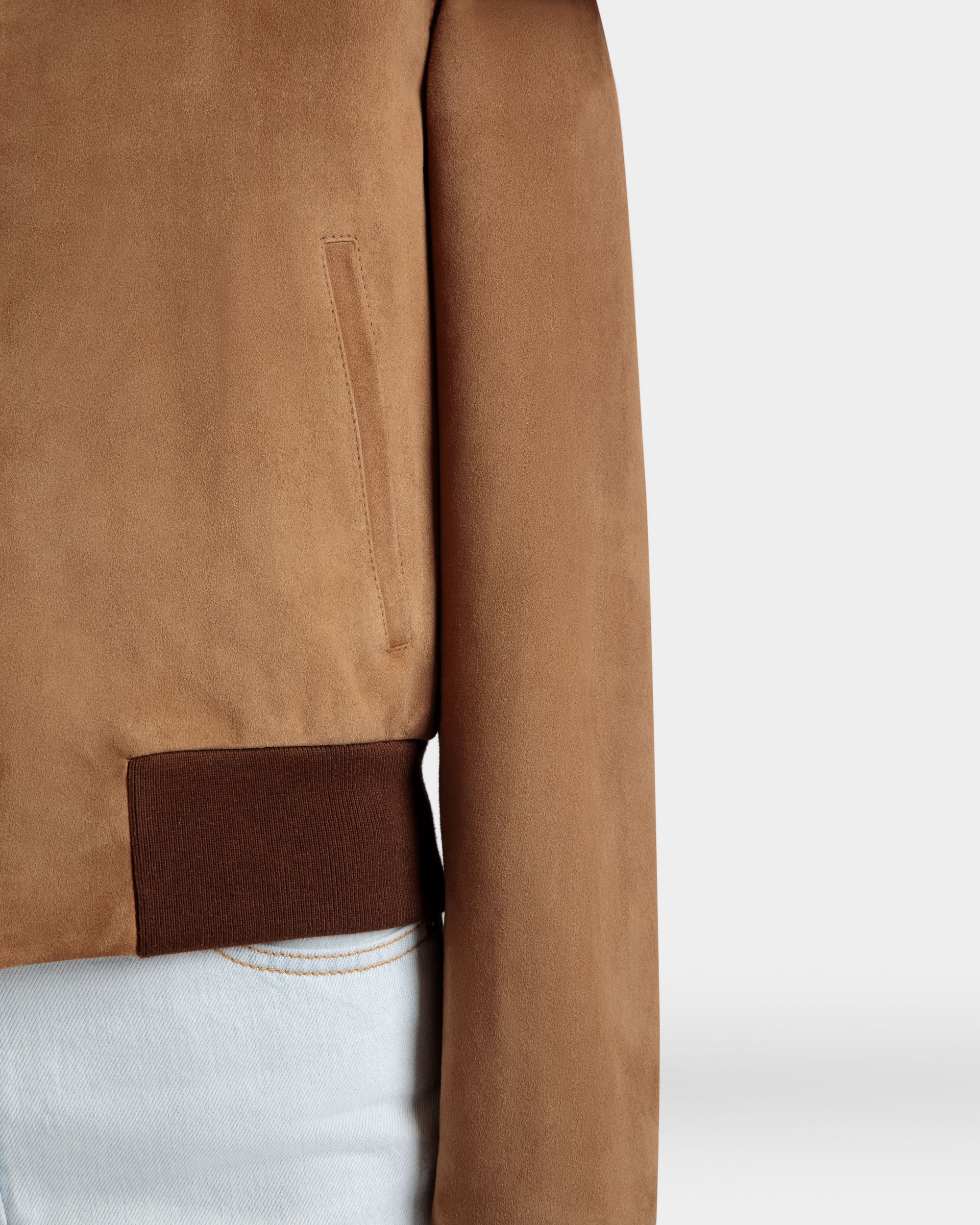 Blouson Bomber En Daim Marron - Femme - Bally - 03