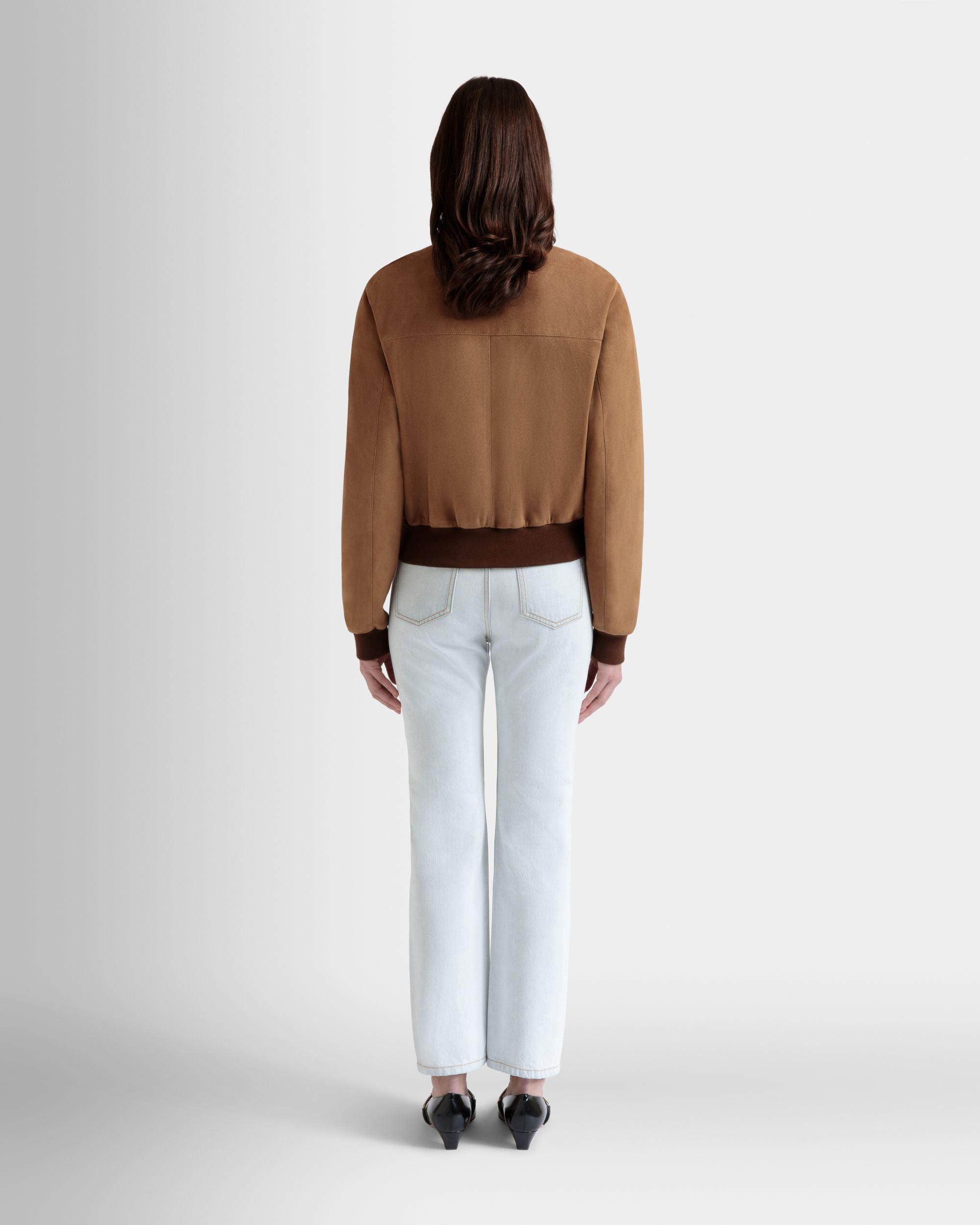 Blouson Bomber En Daim Marron - Femme - Bally - 06