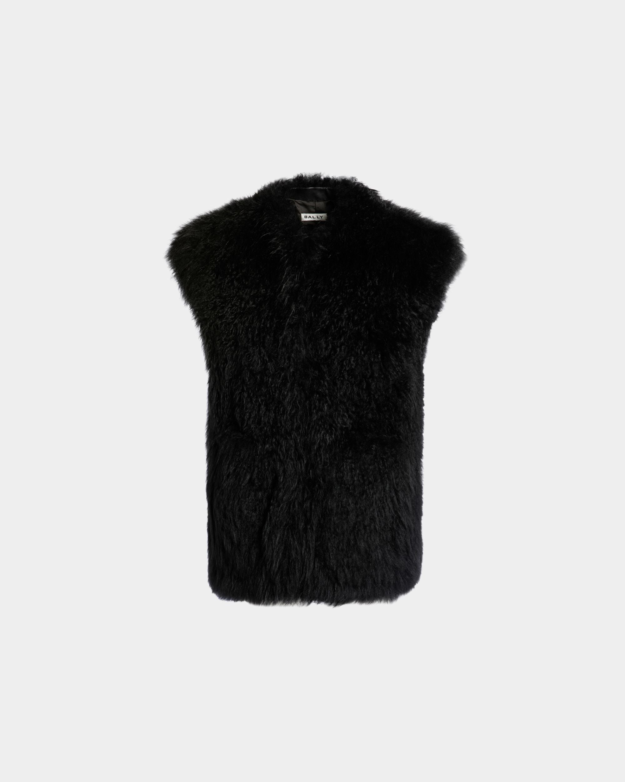 Winter Capsule Weste Aus Schwarzem Schaffell - Femme - Bally - 01