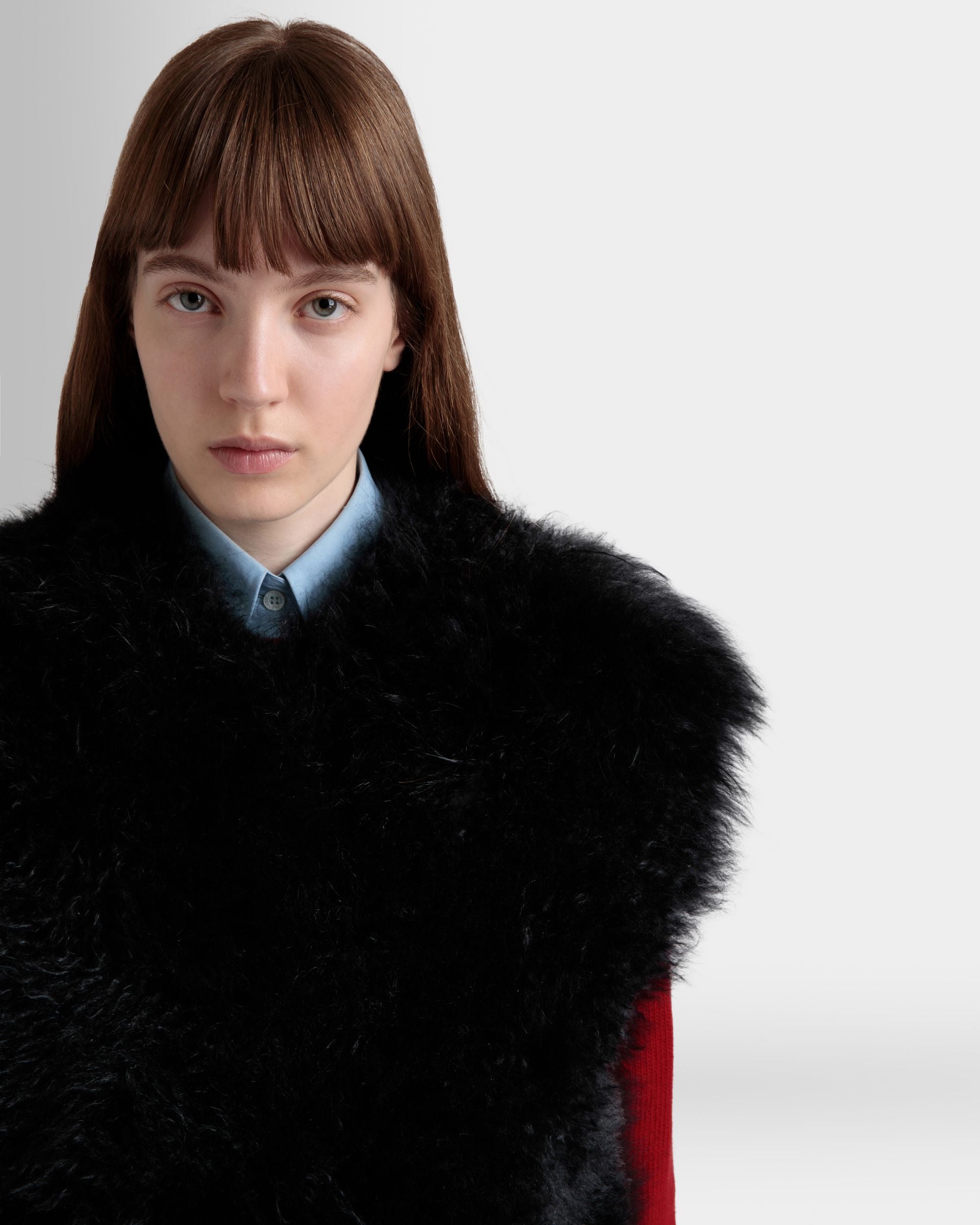Winter Capsule Weste Aus Schwarzem Schaffell - Femme - Bally - 03
