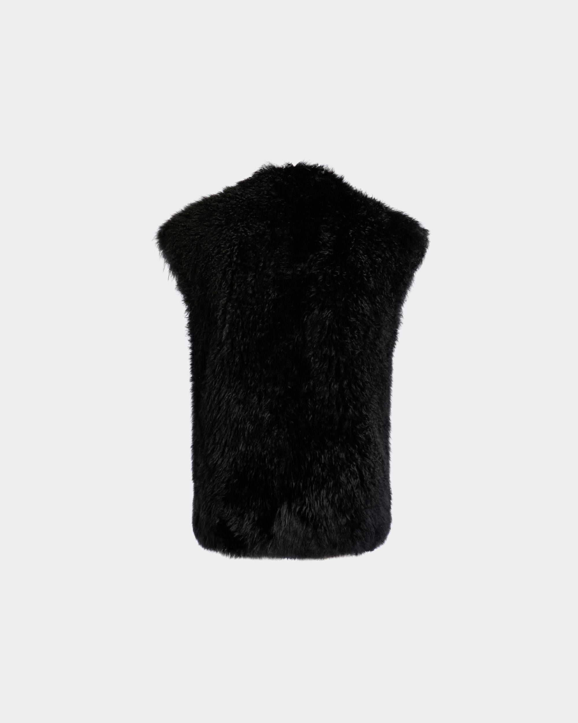 Winter Capsule Weste Aus Schwarzem Schaffell - Donna - Bally - 07