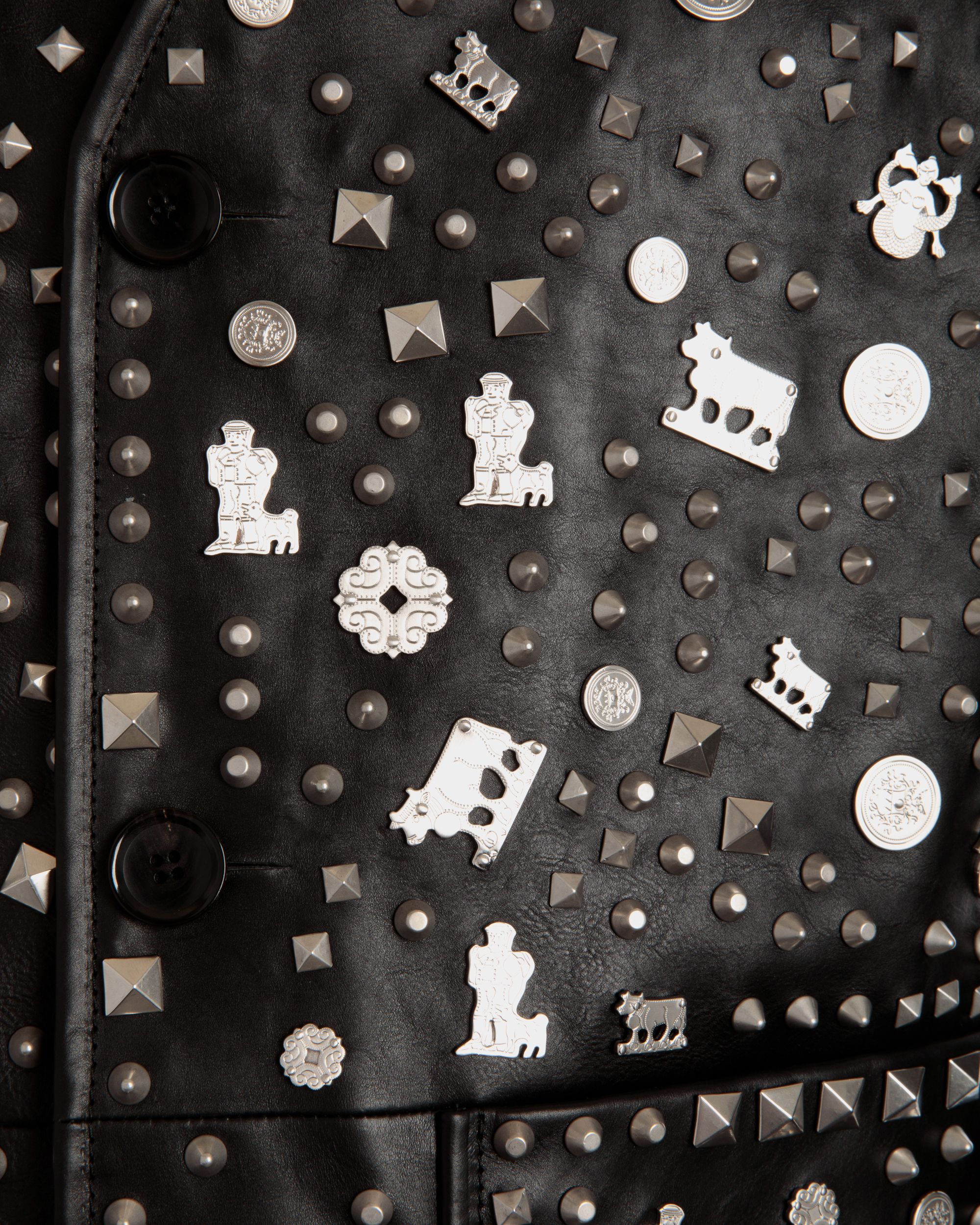 Vest In Black Leather with Studs - Women's - Bally - 04